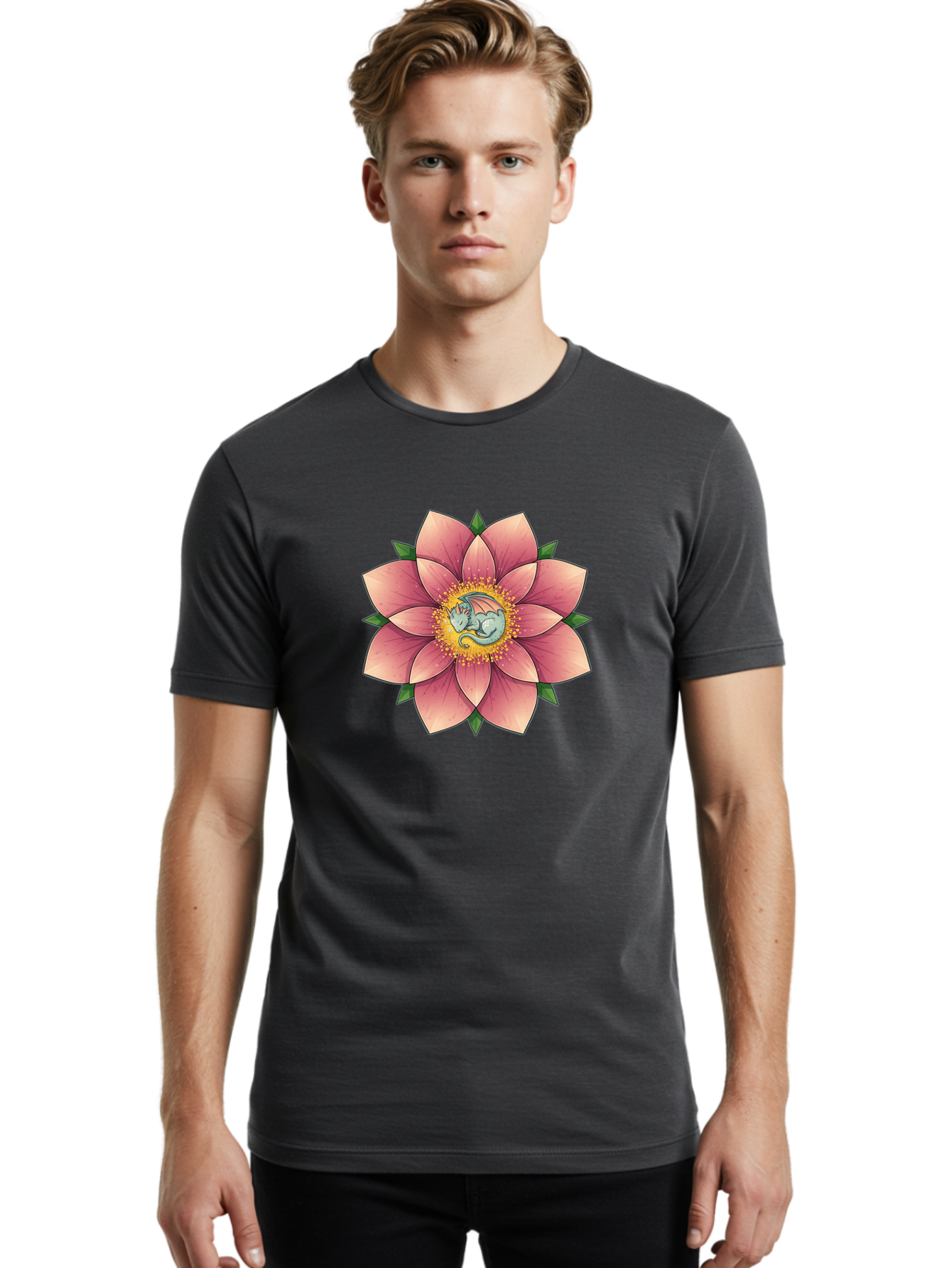 Dragon-Lotus-Flower Men'S Graphic Tee, 100% Cotton, Comfortable Casual Summer Wear, Machine Washable, Vintage Camera, Old Camera, Antique Camera, Black Camera, Classic Photography, Photography Equipment, Nostalgic Device, Film Camera, Bak478