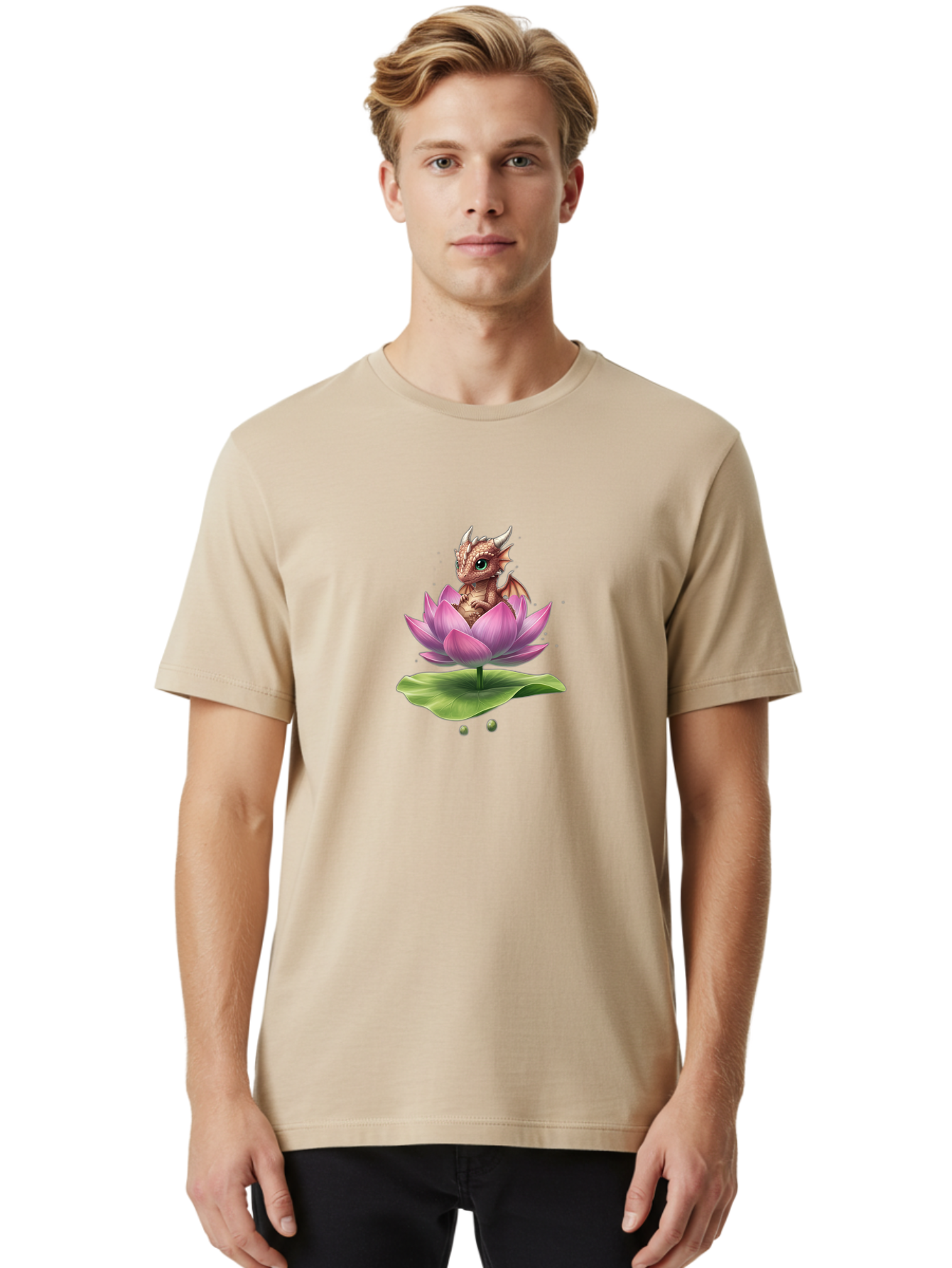 Dragon-On-Lotus-Flower-1 Men'S Graphic Tee, 100% Cotton, Comfortable Casual Summer Wear, Machine Washable, Vintage Camera, Old Camera, Antique Camera, Black Camera, Classic Photography, Photography Equipment, Nostalgic Device, Film Camera, Bak483