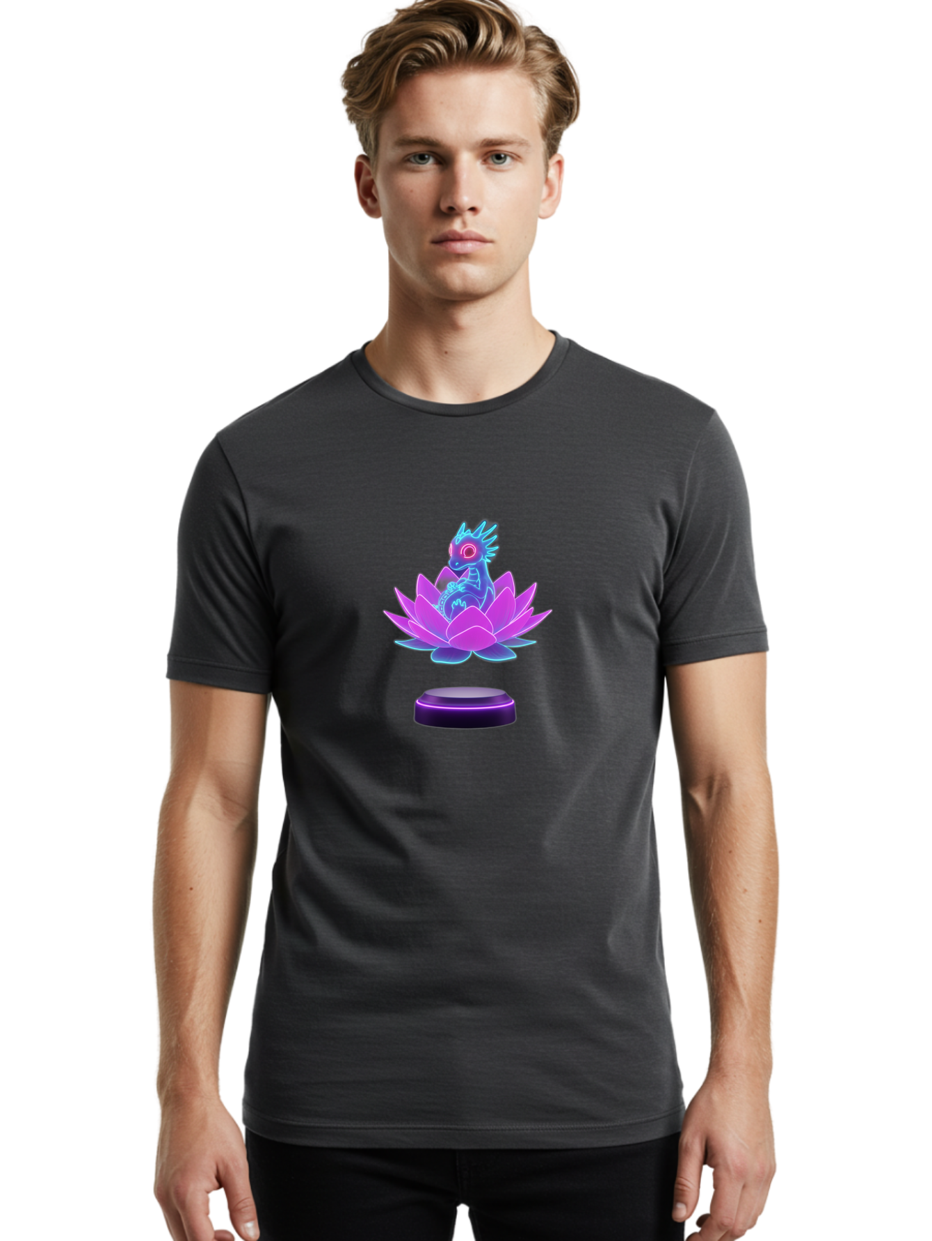 Dragon-On-Lotus-Flower-2 Men'S Graphic Tee, 100% Cotton, Comfortable Casual Summer Wear, Machine Washable, Vintage Camera, Old Camera, Antique Camera, Black Camera, Classic Photography, Photography Equipment, Nostalgic Device, Film Camera, Bak484