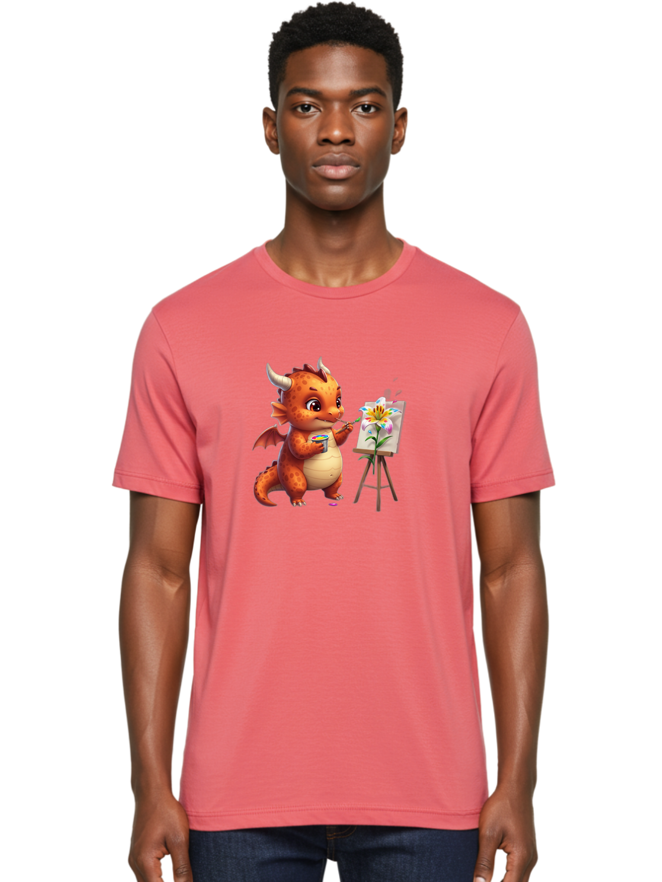 Dragon-Painting-Flower Men'S Graphic Tee, 100% Cotton, Comfortable Casual Summer Wear, Machine Washable, Vintage Camera, Old Camera, Antique Camera, Black Camera, Classic Photography, Photography Equipment, Nostalgic Device, Film Camera, Bak488