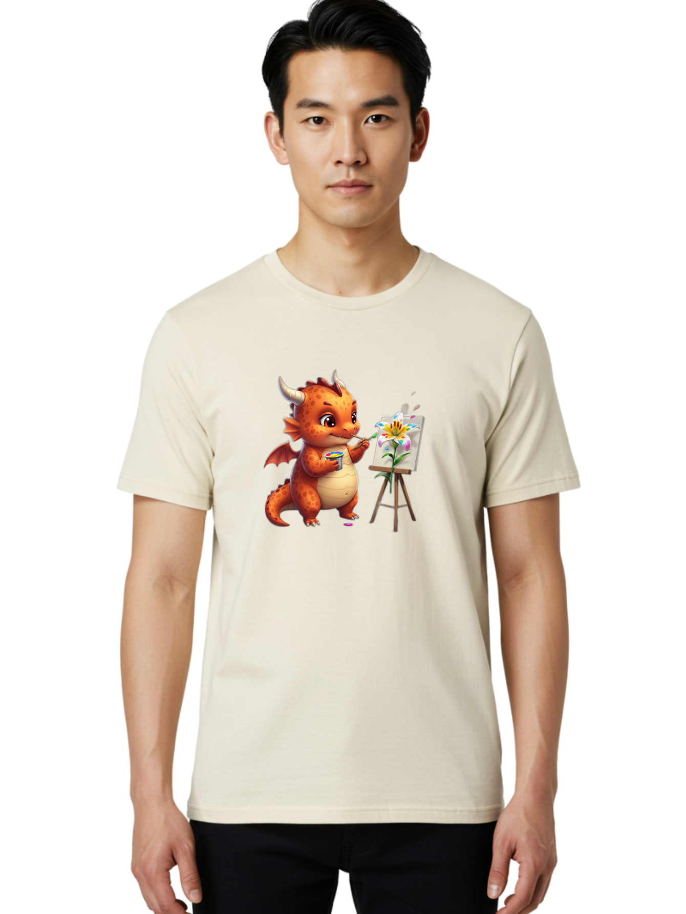 Dragon-Painting-Flower Men'S Graphic Tee, 100% Cotton, Comfortable Casual Summer Wear, Machine Washable, Vintage Camera, Old Camera, Antique Camera, Black Camera, Classic Photography, Photography Equipment, Nostalgic Device, Film Camera, Bak488