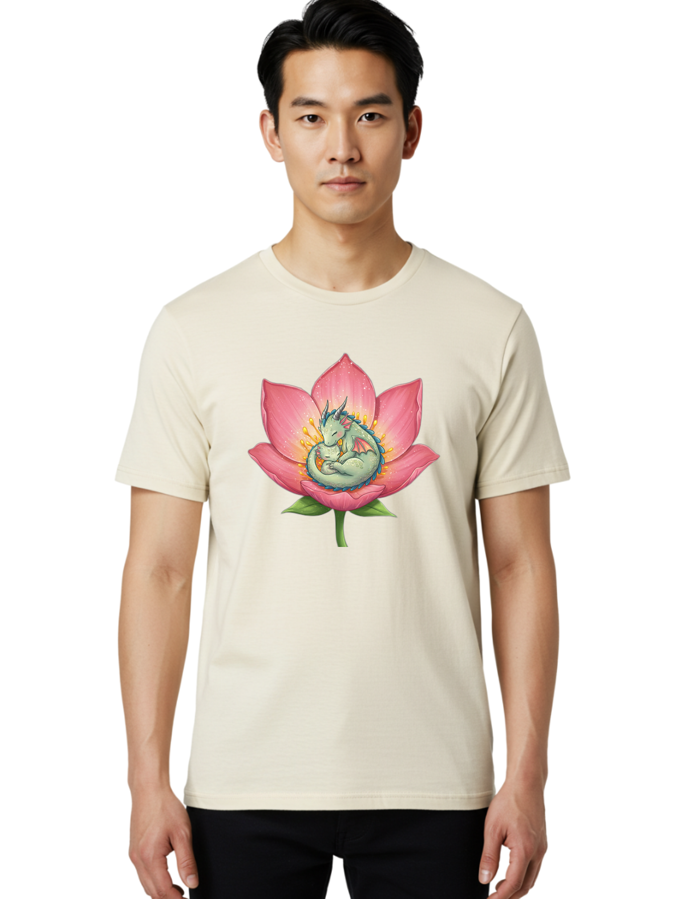 Dragon-Sleeping-On-Pink-Lotus-Flower Men'S Graphic Tee, 100% Cotton, Comfortable Casual Summer Wear, Machine Washable, Vintage Camera, Old Camera, Antique Camera, Black Camera, Classic Photography, Photography Equipment, Nostalgic Device, Bak490