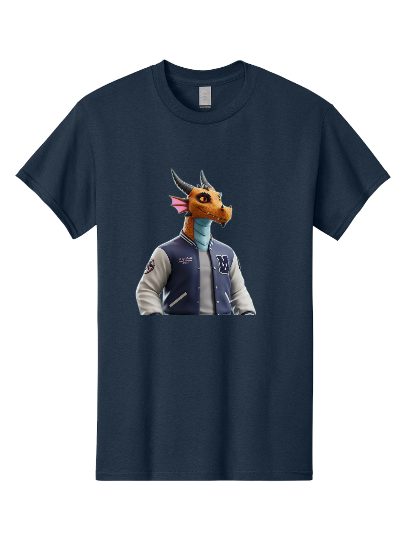 Dragon-Varsity-Jacket-1 Men'S Graphic Tee, 100% Cotton, Comfortable Casual Summer Wear, Machine Washable, Vintage Camera, Old Camera, Antique Camera, Black Camera, Classic Photography, Photography Equipment, Nostalgic Device, Film Camera, Bak493