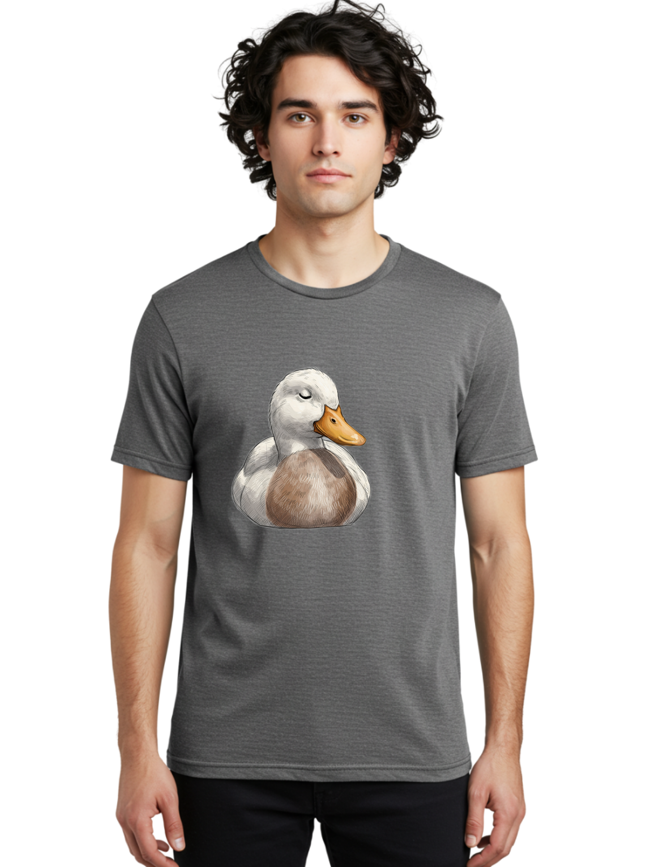 Duck Men'S Graphic Tee, 100% Cotton, Comfortable Casual Summer Wear, Machine Washable, Vintage Camera, Old Camera, Antique Camera, Black Camera, Classic Photography, Photography Equipment, Nostalgic Device, Film Camera, Camera Art Bak504