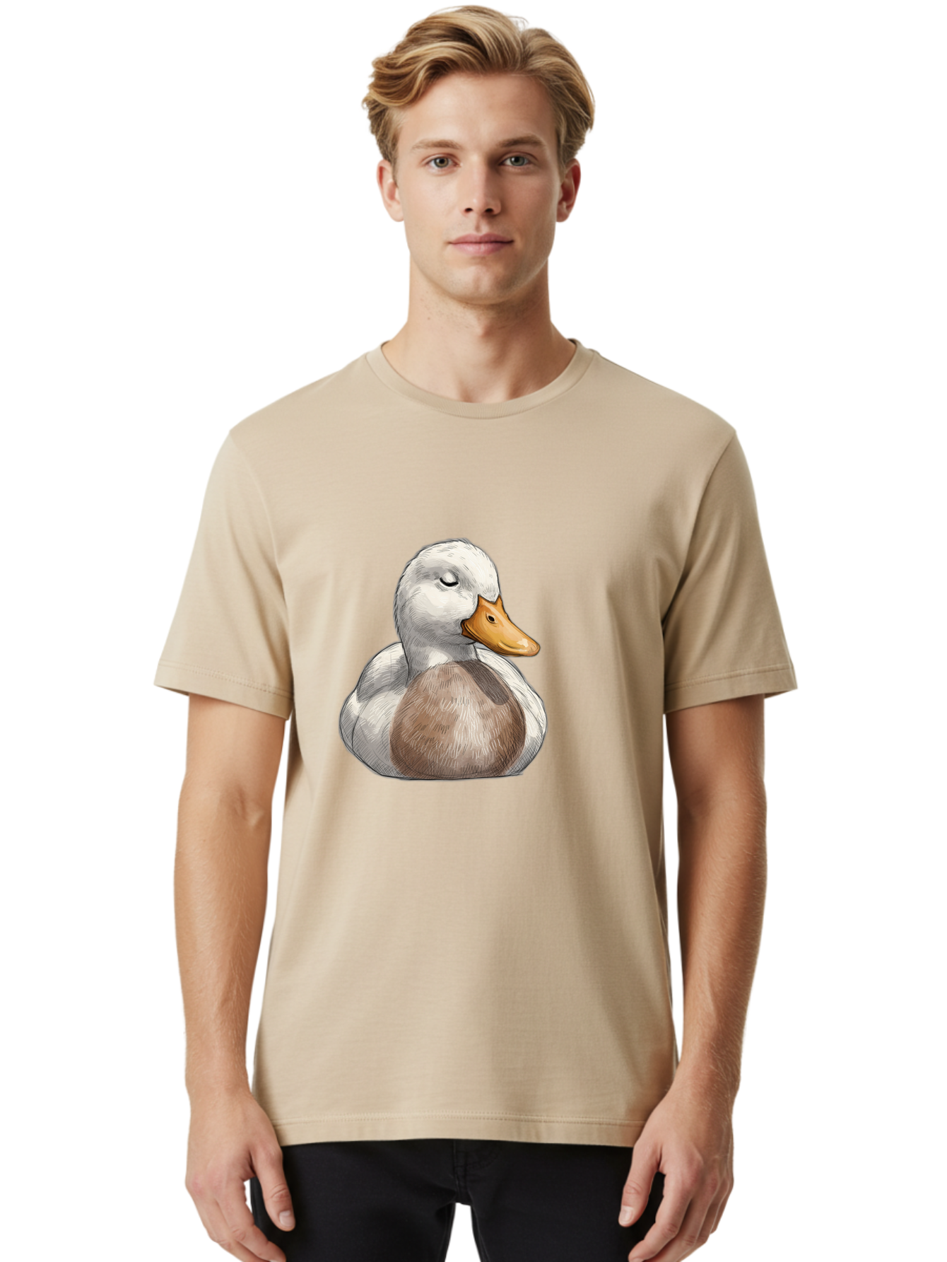 Duck Men'S Graphic Tee, 100% Cotton, Comfortable Casual Summer Wear, Machine Washable, Vintage Camera, Old Camera, Antique Camera, Black Camera, Classic Photography, Photography Equipment, Nostalgic Device, Film Camera, Camera Art Bak504