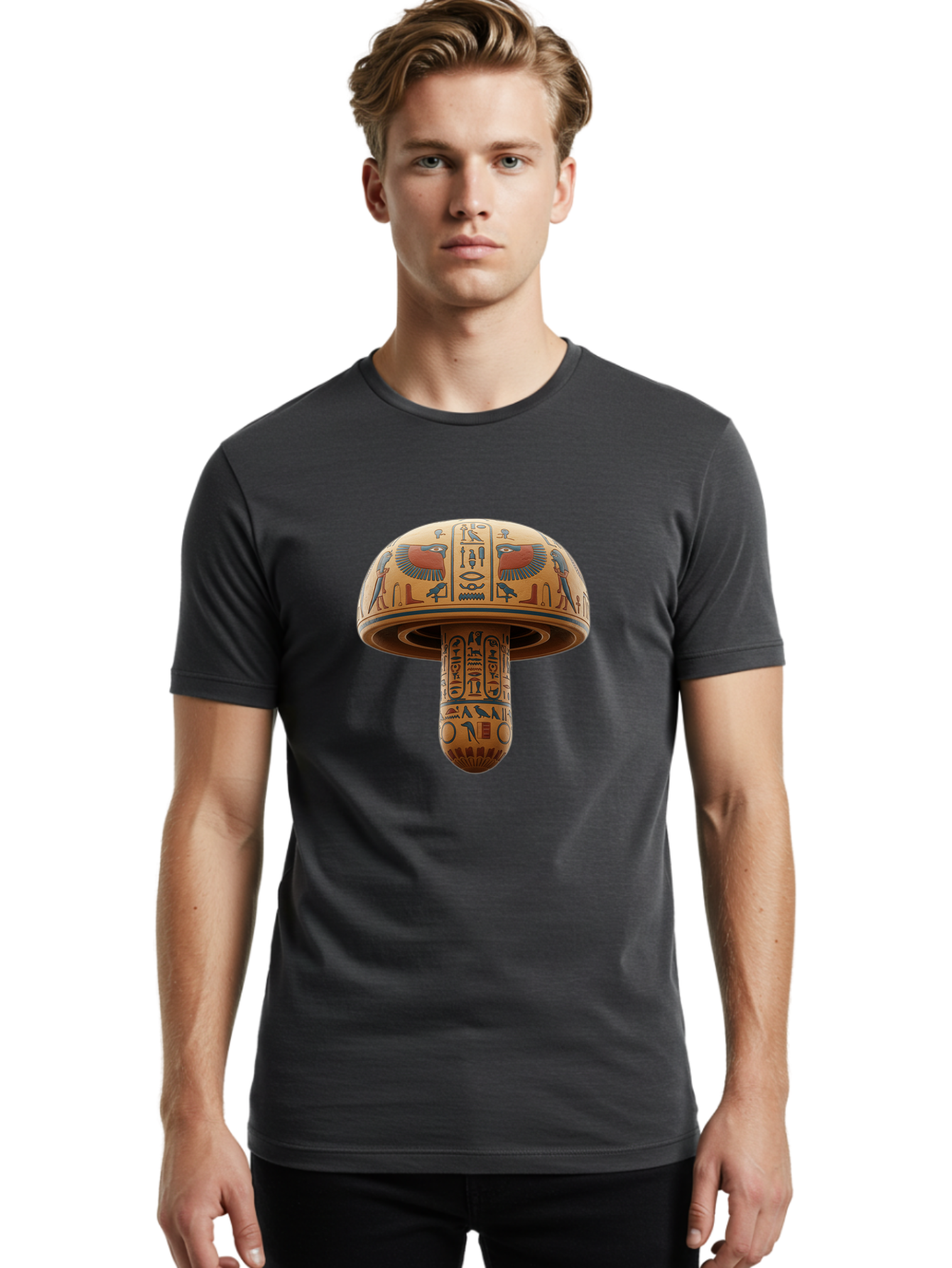 Egyptian-Mushroom Men'S Graphic Tee, 100% Cotton, Comfortable Casual Summer Wear, Machine Washable, Vintage Camera, Old Camera, Antique Camera, Black Camera, Classic Photography, Photography Equipment, Nostalgic Device, Film Camera, Camera Art Bak525