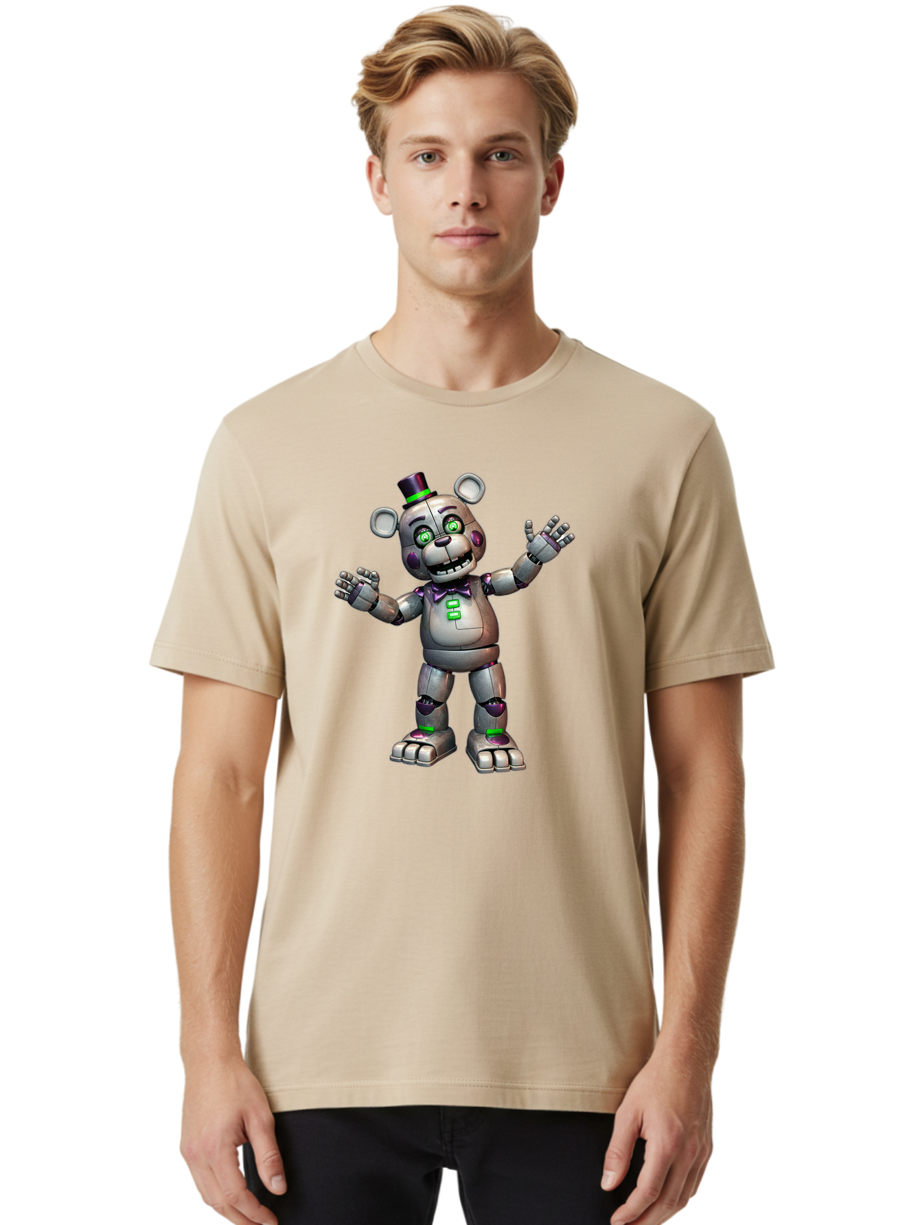 Endoskeleton-Freddy Men'S Graphic Tee, 100% Cotton, Comfortable Casual Summer Wear, Machine Washable, Vintage Camera, Old Camera, Antique Camera, Black Camera, Classic Photography, Photography Equipment, Nostalgic Device, Film Camera, Bak530