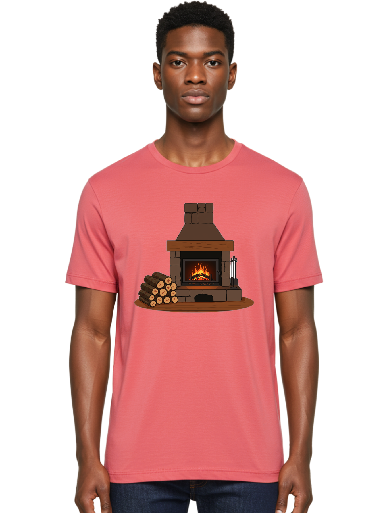 Fireplace-With-Fire Men'S Graphic Tee, 100% Cotton, Comfortable Casual Summer Wear, Machine Washable, Vintage Camera, Old Camera, Antique Camera, Black Camera, Classic Photography, Photography Equipment, Nostalgic Device, Film Camera, Bak548