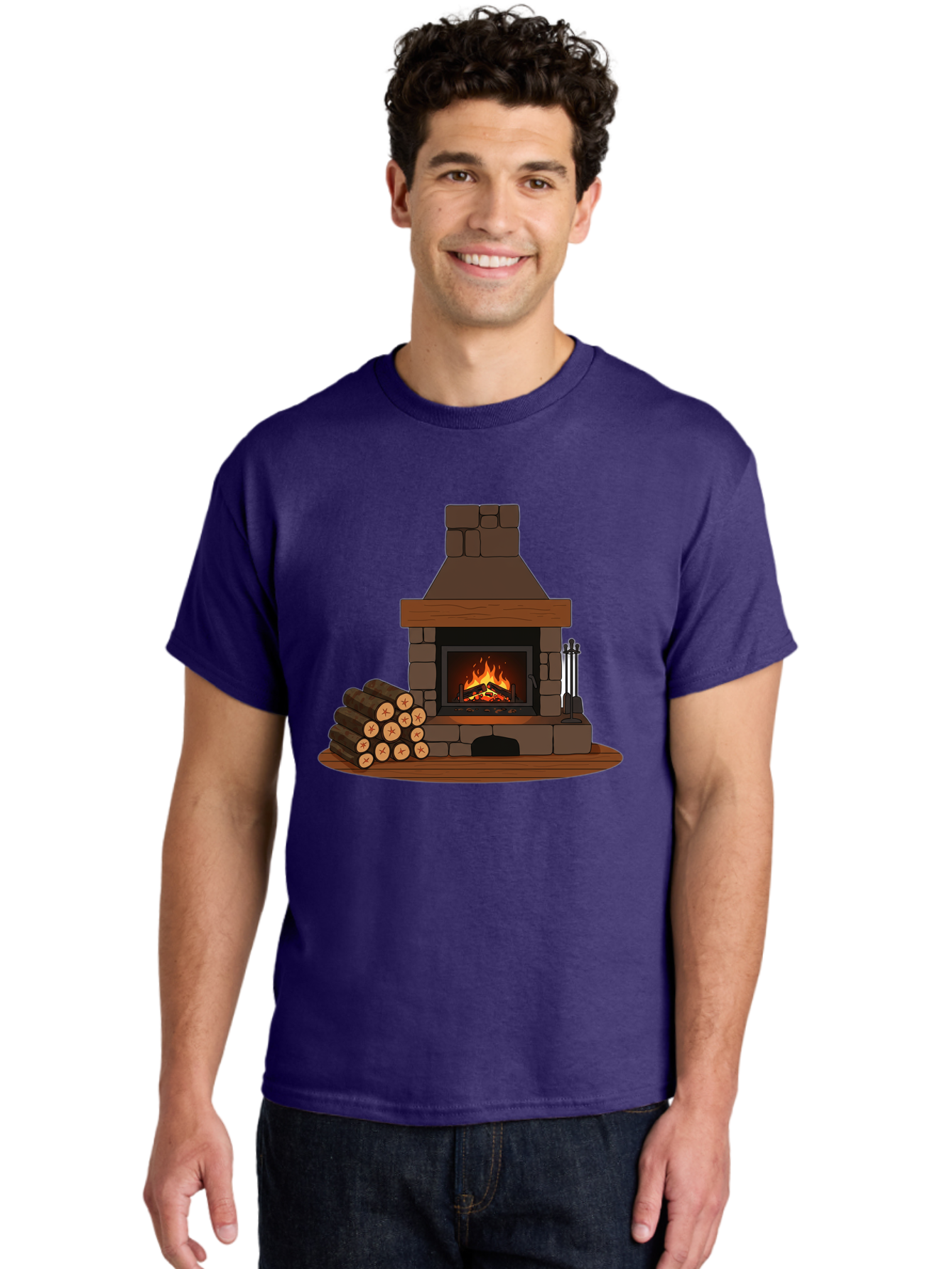 Fireplace-With-Fire Men'S Graphic Tee, 100% Cotton, Comfortable Casual Summer Wear, Machine Washable, Vintage Camera, Old Camera, Antique Camera, Black Camera, Classic Photography, Photography Equipment, Nostalgic Device, Film Camera, Bak548