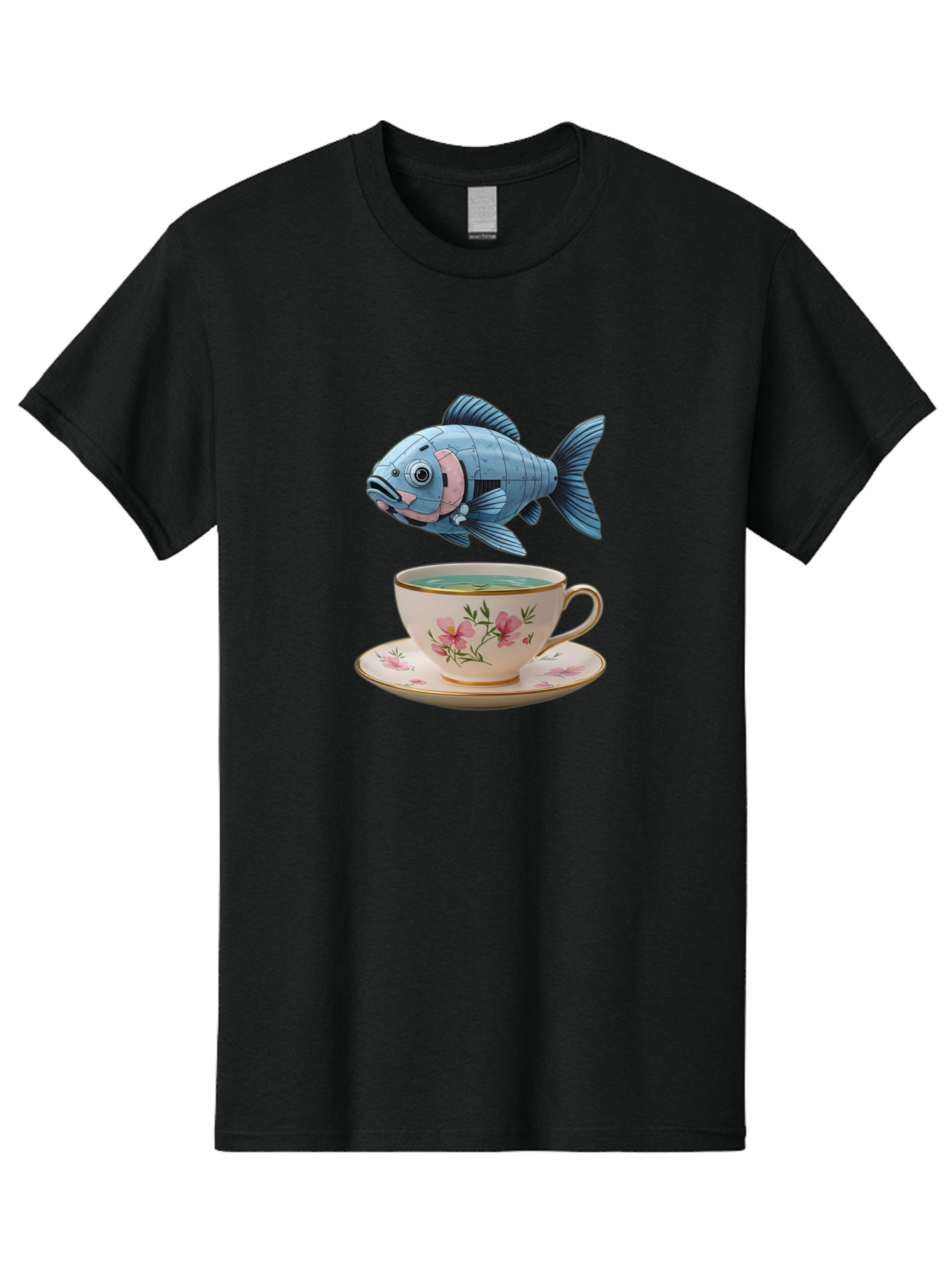 Fish-In-Tea-Cup-1 Men'S Graphic Tee, 100% Cotton, Comfortable Casual Summer Wear, Machine Washable, Vintage Camera, Old Camera, Antique Camera, Black Camera, Classic Photography, Photography Equipment, Nostalgic Device, Film Camera, Camera Art Bak552
