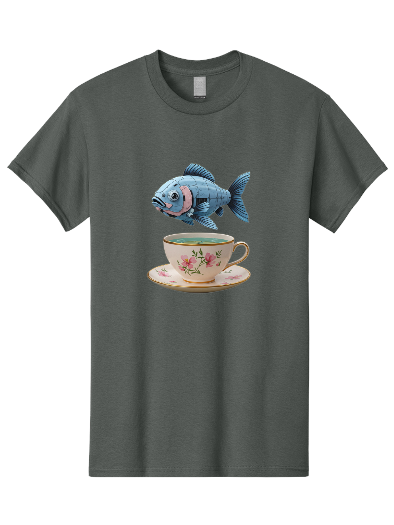 Fish-In-Tea-Cup-1 Men'S Graphic Tee, 100% Cotton, Comfortable Casual Summer Wear, Machine Washable, Vintage Camera, Old Camera, Antique Camera, Black Camera, Classic Photography, Photography Equipment, Nostalgic Device, Film Camera, Camera Art Bak552