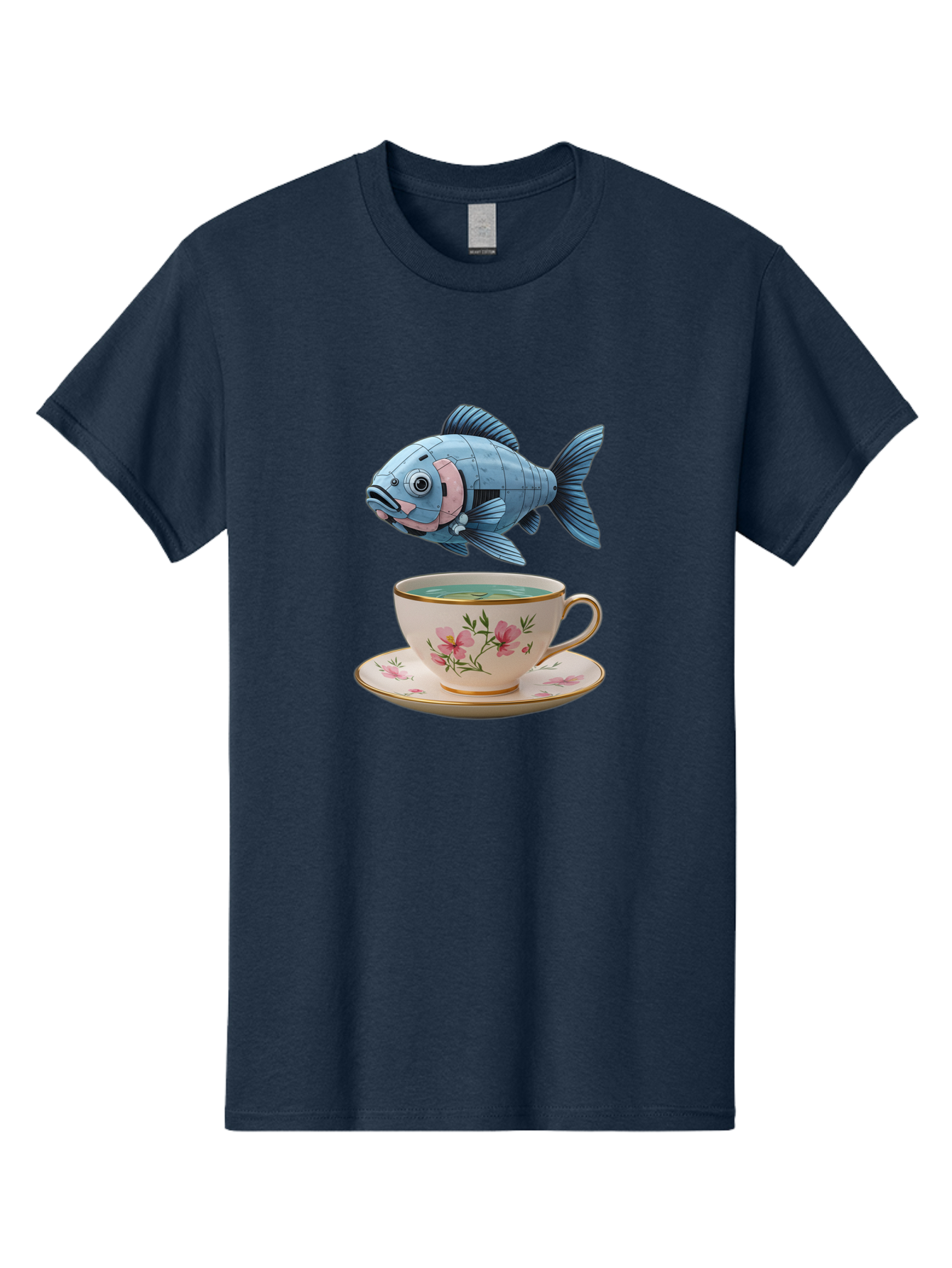 Fish-In-Tea-Cup-1 Men'S Graphic Tee, 100% Cotton, Comfortable Casual Summer Wear, Machine Washable, Vintage Camera, Old Camera, Antique Camera, Black Camera, Classic Photography, Photography Equipment, Nostalgic Device, Film Camera, Camera Art Bak552