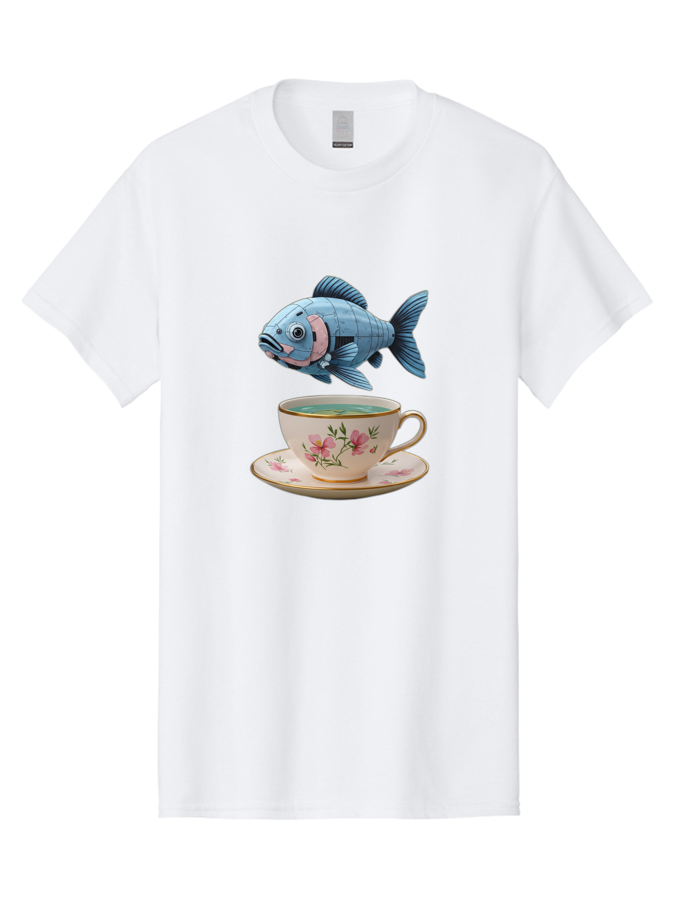 Fish-In-Tea-Cup-1 Men'S Graphic Tee, 100% Cotton, Comfortable Casual Summer Wear, Machine Washable, Vintage Camera, Old Camera, Antique Camera, Black Camera, Classic Photography, Photography Equipment, Nostalgic Device, Film Camera, Camera Art Bak552