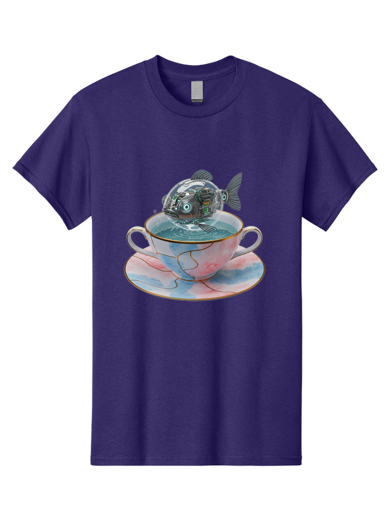 Fish-In-Teacup-1 Men'S Graphic Tee, 100% Cotton, Comfortable Casual Summer Wear, Machine Washable, Vintage Camera, Old Camera, Antique Camera, Black Camera, Classic Photography, Photography Equipment, Nostalgic Device, Film Camera, Camera Art Bak554