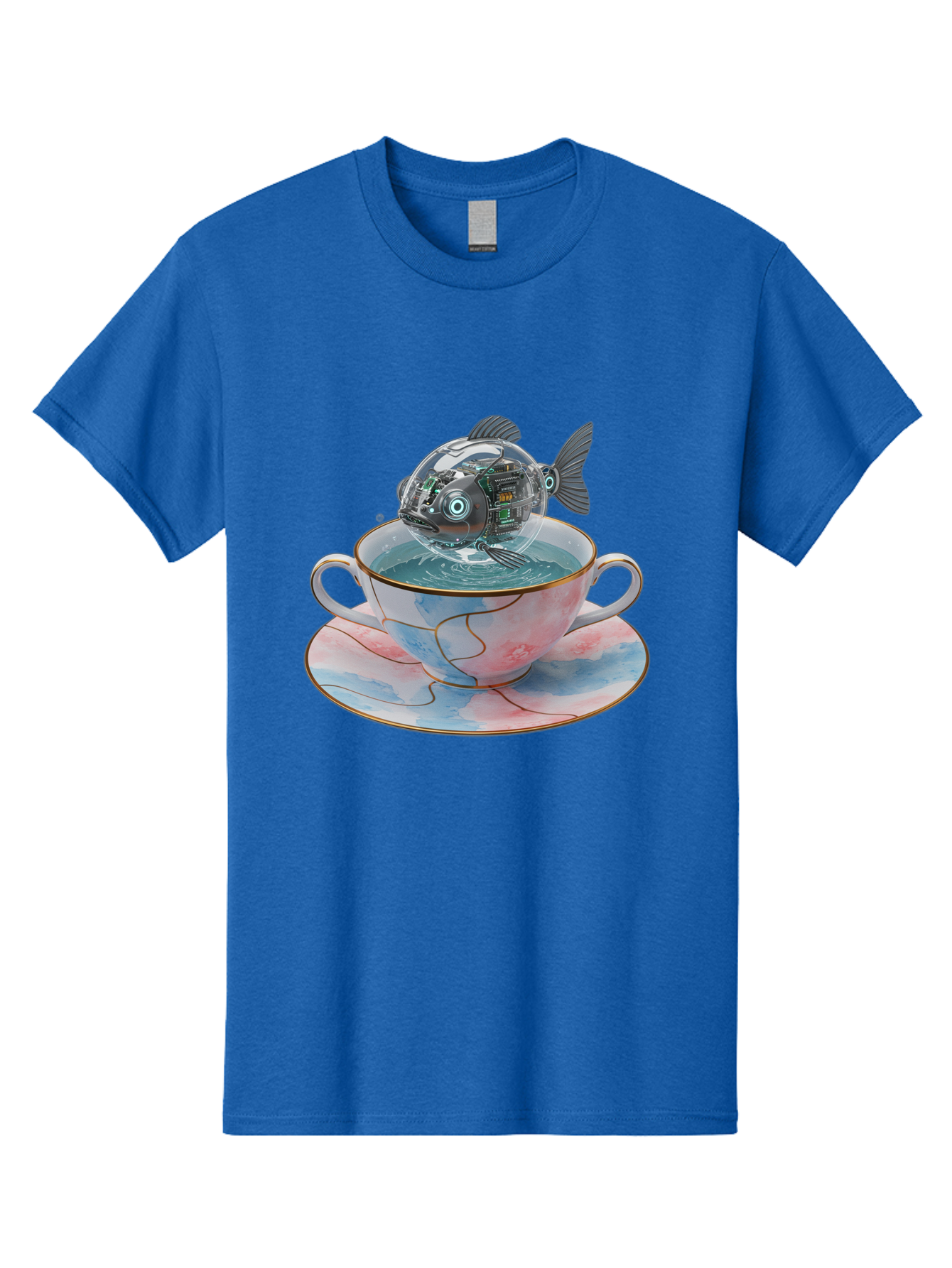 Fish-In-Teacup-1 Men'S Graphic Tee, 100% Cotton, Comfortable Casual Summer Wear, Machine Washable, Vintage Camera, Old Camera, Antique Camera, Black Camera, Classic Photography, Photography Equipment, Nostalgic Device, Film Camera, Camera Art Bak554