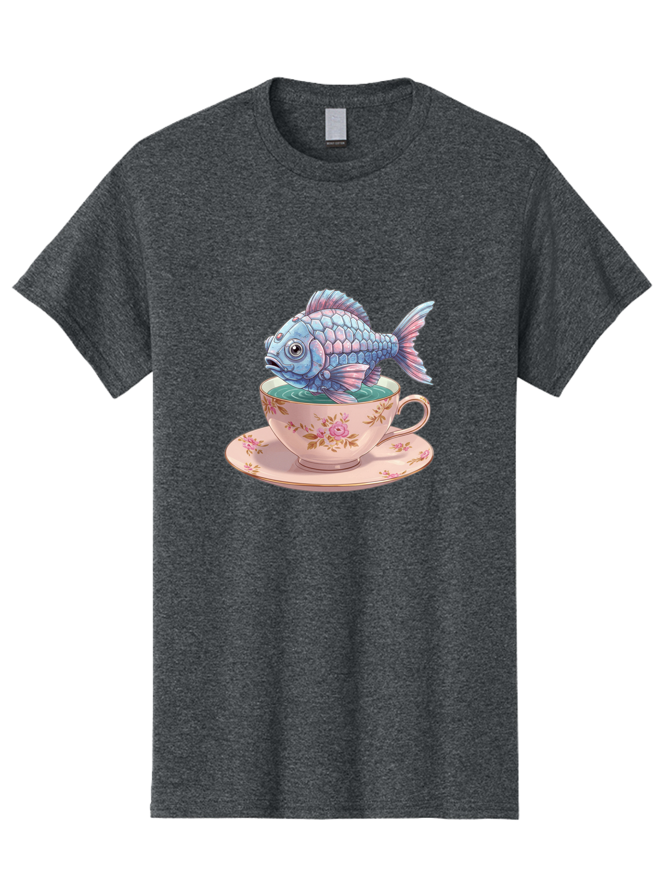 Fish-In-Teacup-2 Men'S Graphic Tee, 100% Cotton, Comfortable Casual Summer Wear, Machine Washable, Vintage Camera, Old Camera, Antique Camera, Black Camera, Classic Photography, Photography Equipment, Nostalgic Device, Film Camera, Camera Art Bak555