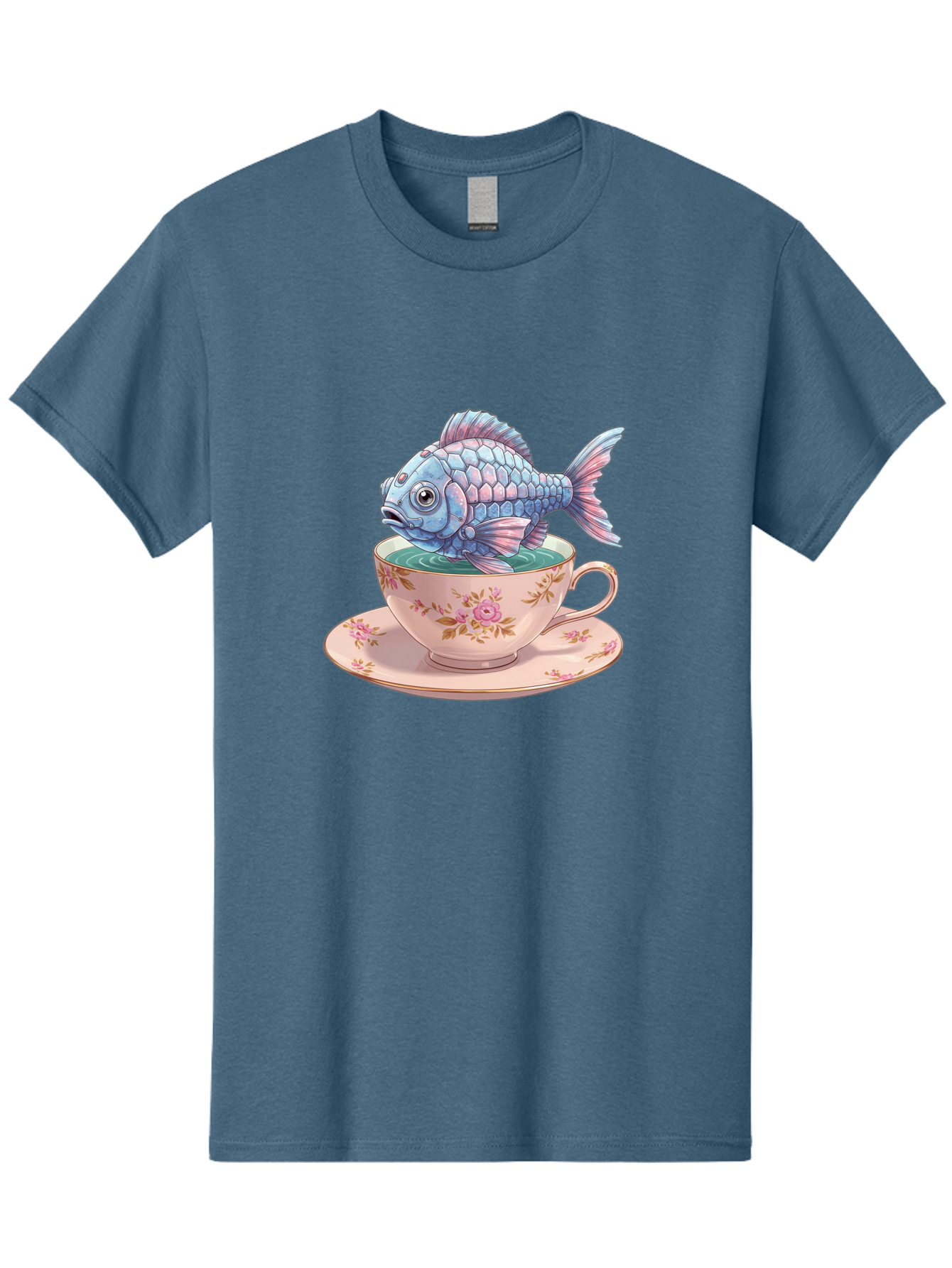 Fish-In-Teacup-2 Men'S Graphic Tee, 100% Cotton, Comfortable Casual Summer Wear, Machine Washable, Vintage Camera, Old Camera, Antique Camera, Black Camera, Classic Photography, Photography Equipment, Nostalgic Device, Film Camera, Camera Art Bak555