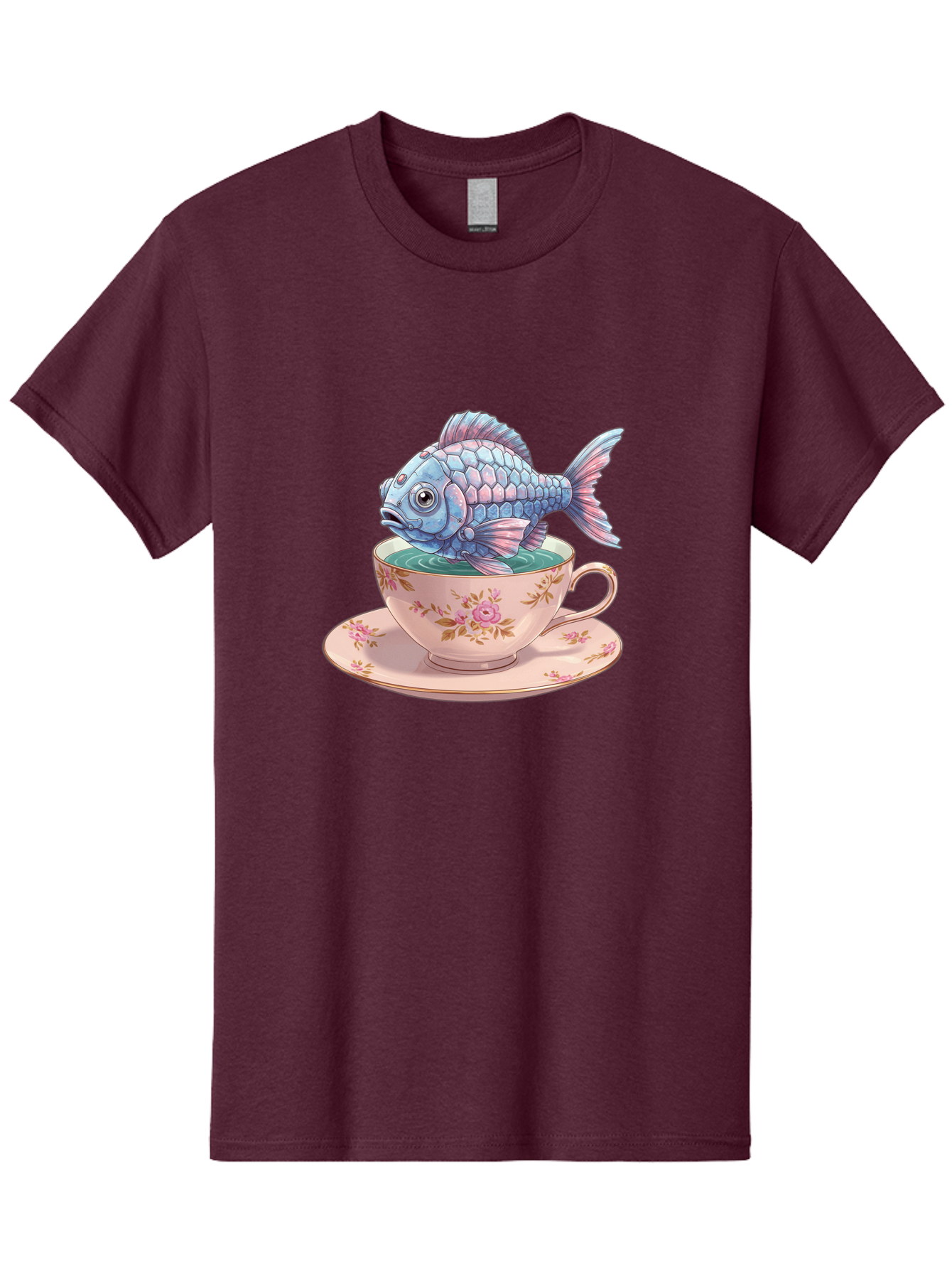 Fish-In-Teacup-2 Men'S Graphic Tee, 100% Cotton, Comfortable Casual Summer Wear, Machine Washable, Vintage Camera, Old Camera, Antique Camera, Black Camera, Classic Photography, Photography Equipment, Nostalgic Device, Film Camera, Camera Art Bak555