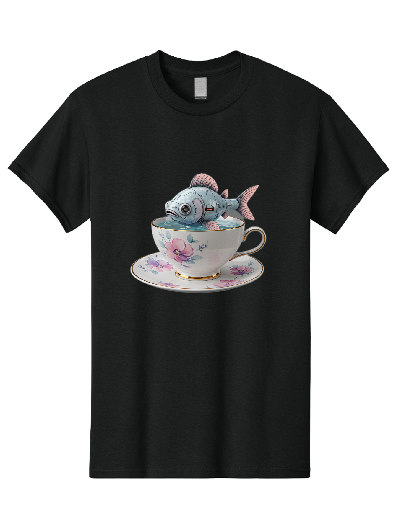 Fish-In-Teacup-3 Men'S Graphic Tee, 100% Cotton, Comfortable Casual Summer Wear, Machine Washable, Vintage Camera, Old Camera, Antique Camera, Black Camera, Classic Photography, Photography Equipment, Nostalgic Device, Film Camera, Camera Art Bak556