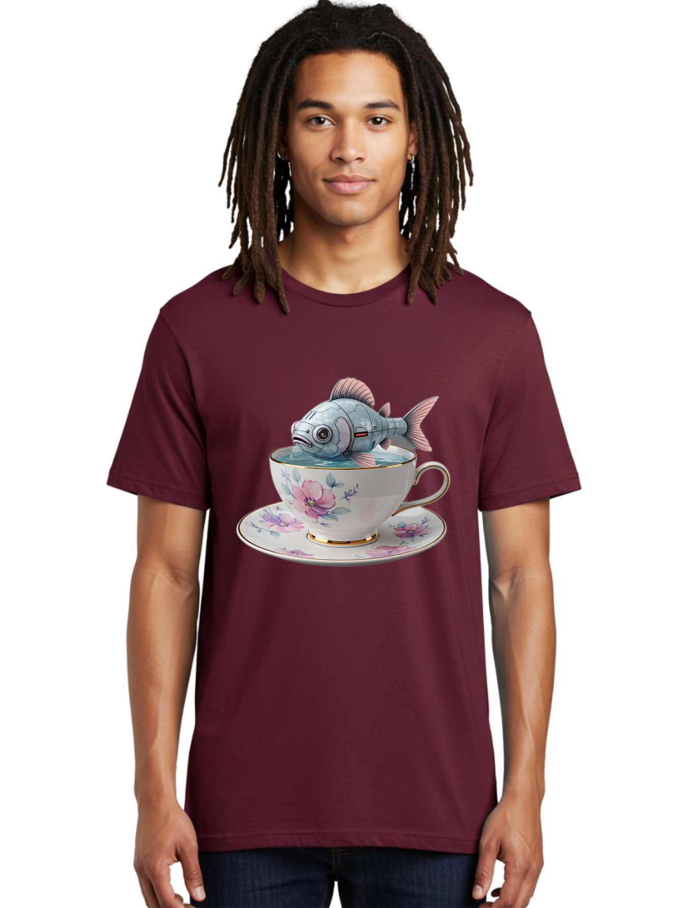 Fish-In-Teacup-3 Men'S Graphic Tee, 100% Cotton, Comfortable Casual Summer Wear, Machine Washable, Vintage Camera, Old Camera, Antique Camera, Black Camera, Classic Photography, Photography Equipment, Nostalgic Device, Film Camera, Camera Art Bak556