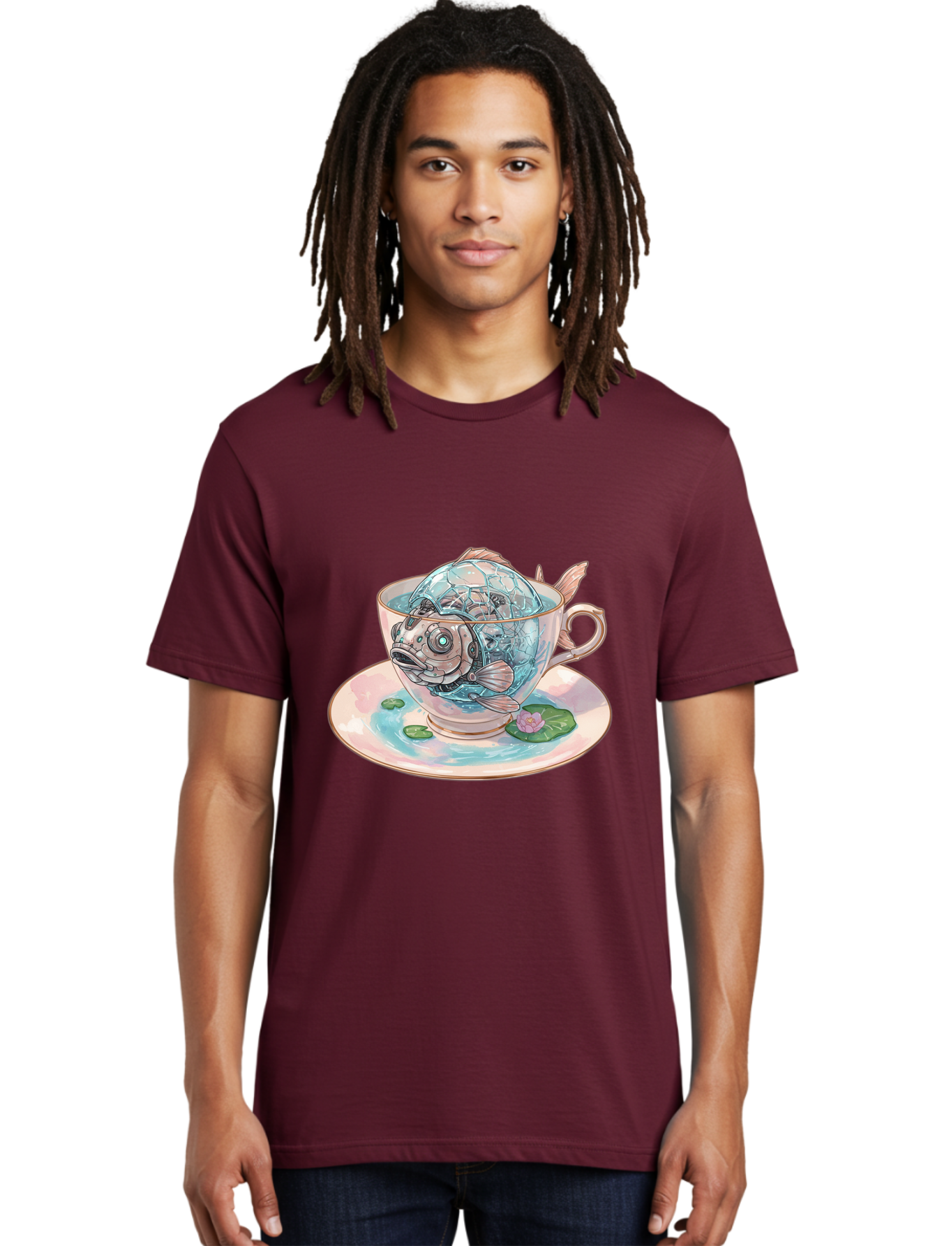 Fish-In-Teacup-4 Men'S Graphic Tee, 100% Cotton, Comfortable Casual Summer Wear, Machine Washable, Vintage Camera, Old Camera, Antique Camera, Black Camera, Classic Photography, Photography Equipment, Nostalgic Device, Film Camera, Camera Art Bak557