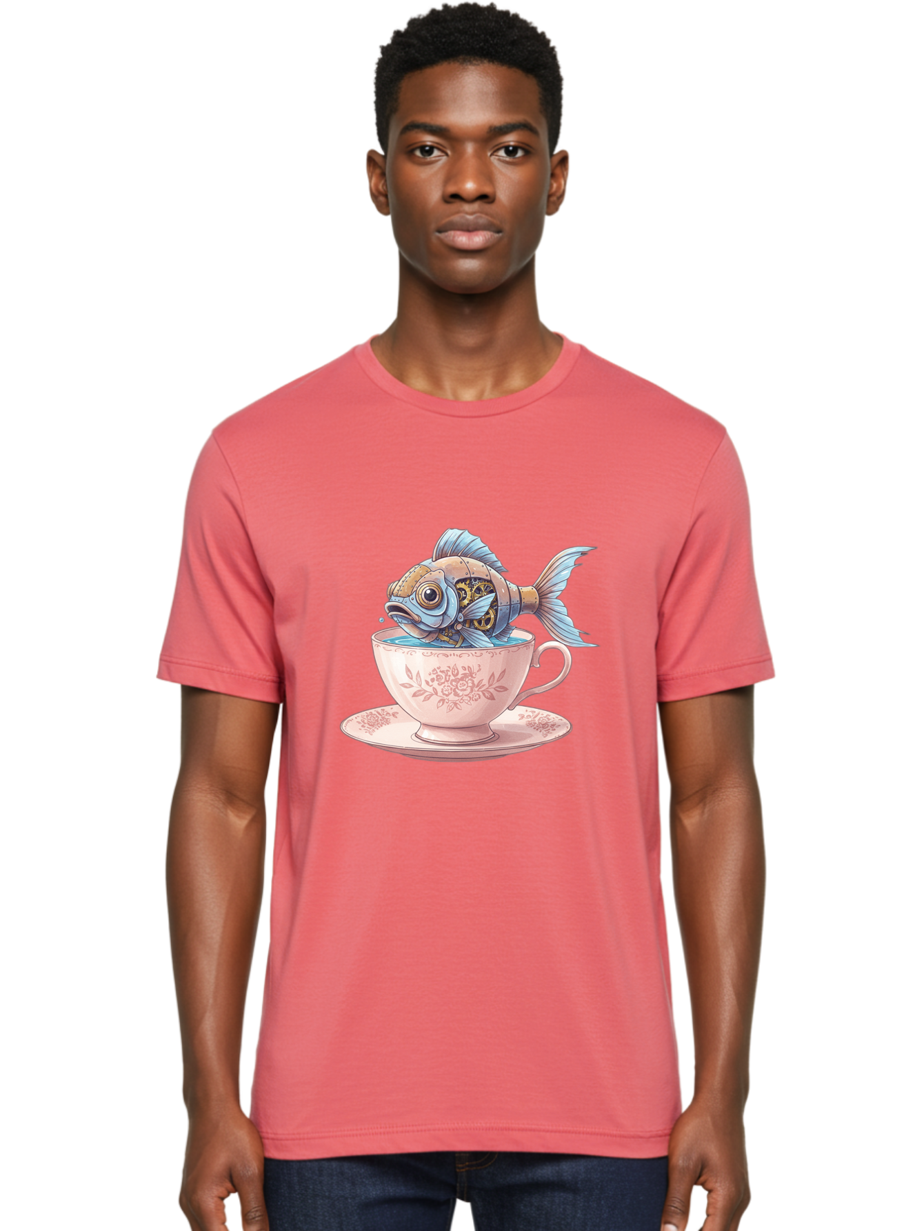 Fish-In-Teacup Men'S Graphic Tee, 100% Cotton, Comfortable Casual Summer Wear, Machine Washable, Vintage Camera, Old Camera, Antique Camera, Black Camera, Classic Photography, Photography Equipment, Nostalgic Device, Film Camera, Camera Art Bak558