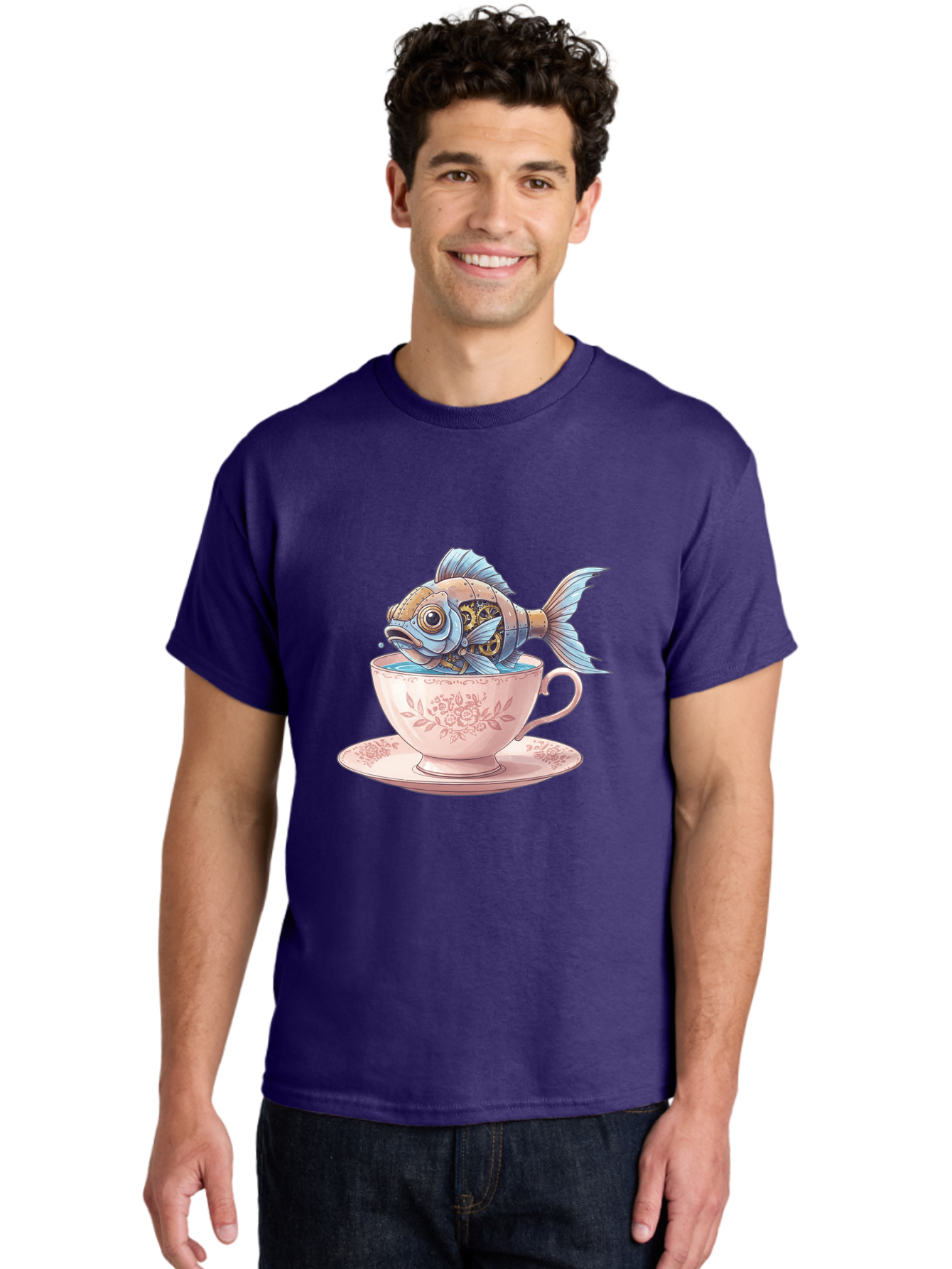 Fish-In-Teacup Men'S Graphic Tee, 100% Cotton, Comfortable Casual Summer Wear, Machine Washable, Vintage Camera, Old Camera, Antique Camera, Black Camera, Classic Photography, Photography Equipment, Nostalgic Device, Film Camera, Camera Art Bak558