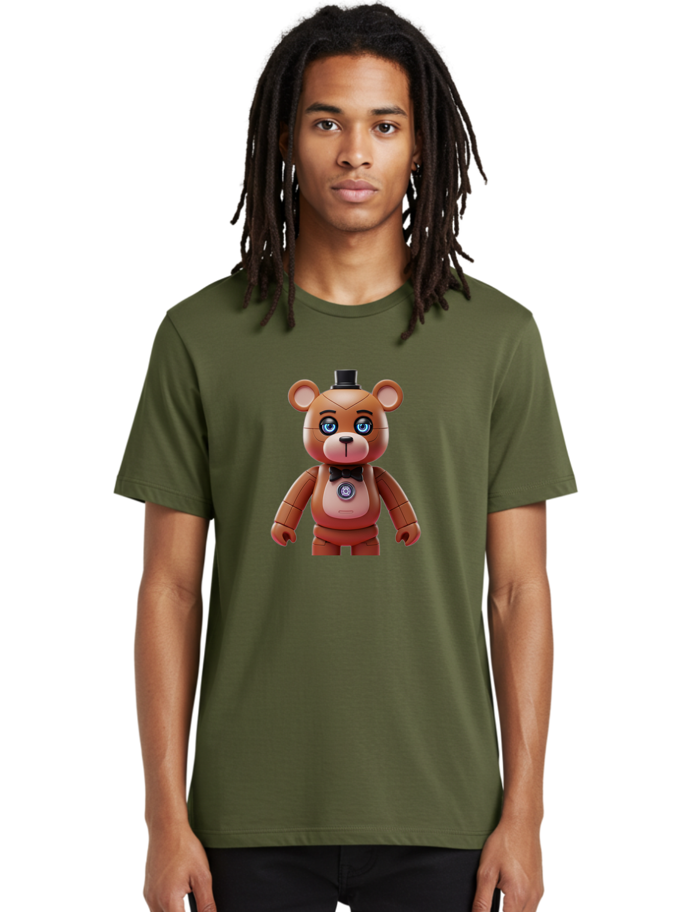 Five-Nights-At-Freddy-S-Teddy-Bear Men'S Graphic Tee, 100% Cotton, Comfortable Casual Summer Wear, Machine Washable, Vintage Camera, Old Camera, Antique Camera, Black Camera, Classic Photography, Photography Equipment, Nostalgic Device, Bak568