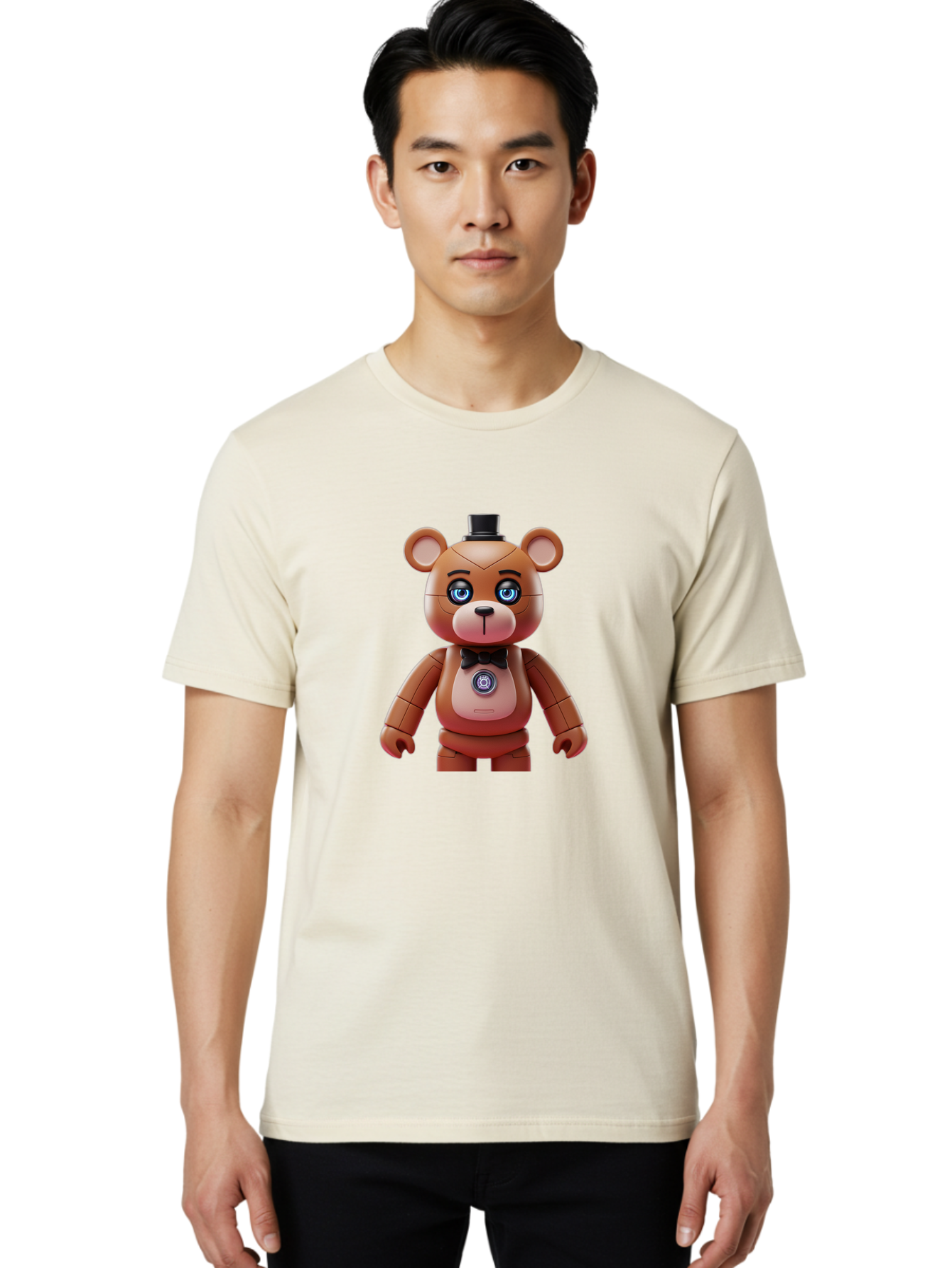Five-Nights-At-Freddy-S-Teddy-Bear Men'S Graphic Tee, 100% Cotton, Comfortable Casual Summer Wear, Machine Washable, Vintage Camera, Old Camera, Antique Camera, Black Camera, Classic Photography, Photography Equipment, Nostalgic Device, Bak568