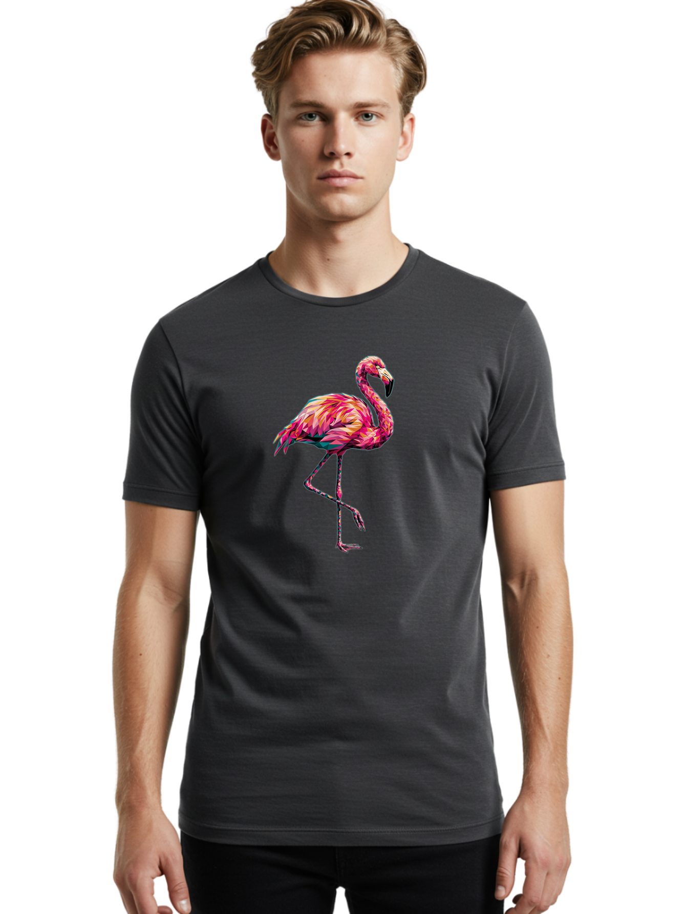 Flamingo-11 Men'S Graphic Tee, 100% Cotton, Comfortable Casual Summer Wear, Machine Washable, Vintage Camera, Old Camera, Antique Camera, Black Camera, Classic Photography, Photography Equipment, Nostalgic Device, Film Camera, Camera Art Bak575
