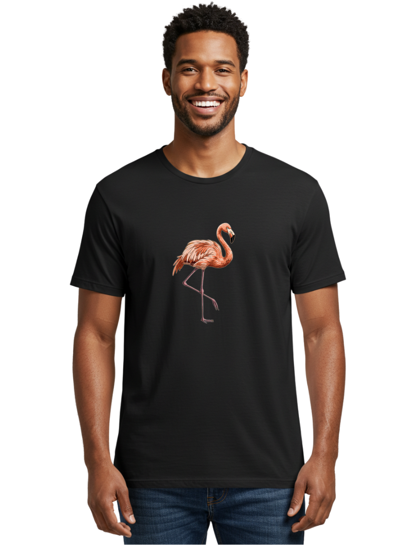 Flamingo-12 Men'S Graphic Tee, 100% Cotton, Comfortable Casual Summer Wear, Machine Washable, Vintage Camera, Old Camera, Antique Camera, Black Camera, Classic Photography, Photography Equipment, Nostalgic Device, Film Camera, Camera Art Bak576