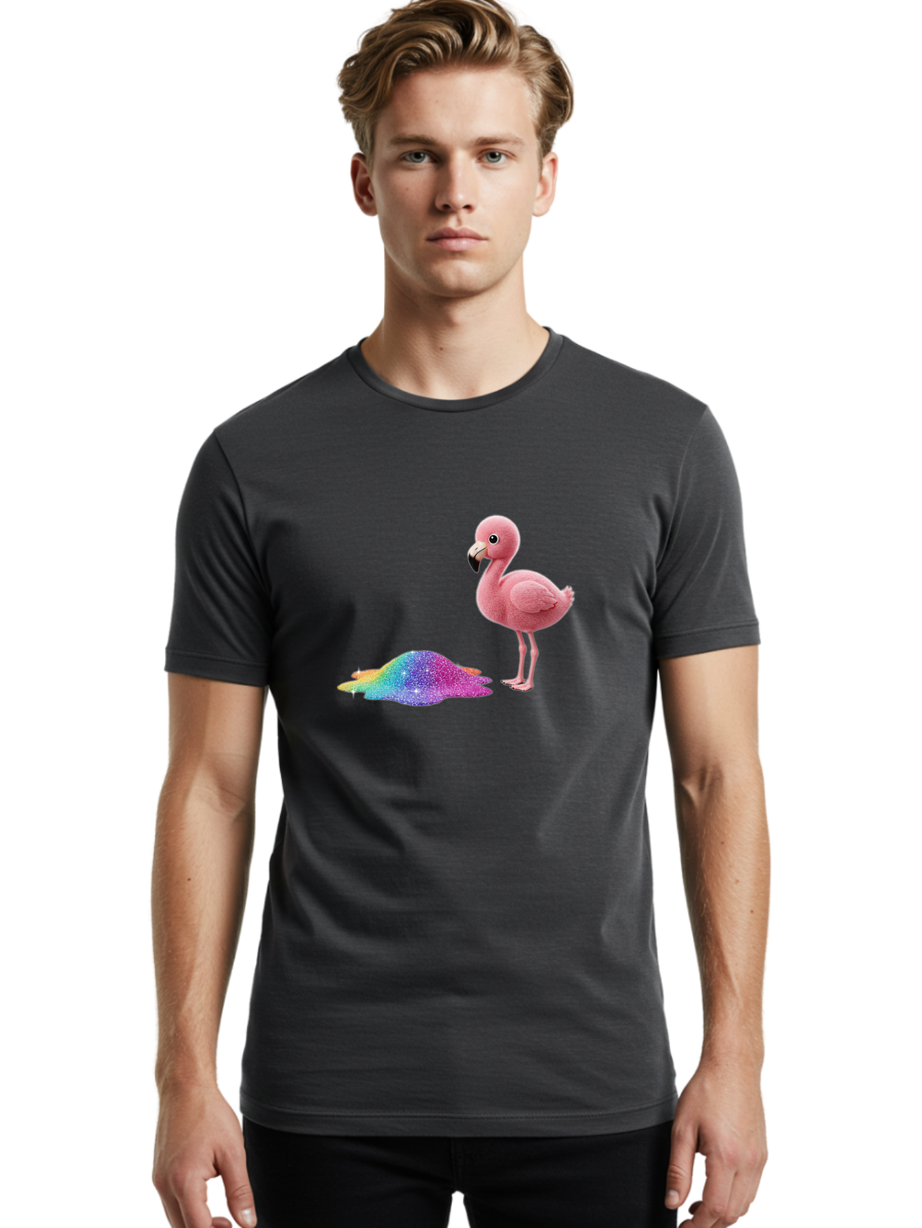 Flamingo-13 Men'S Graphic Tee, 100% Cotton, Comfortable Casual Summer Wear, Machine Washable, Vintage Camera, Old Camera, Antique Camera, Black Camera, Classic Photography, Photography Equipment, Nostalgic Device, Film Camera, Camera Art Bak577