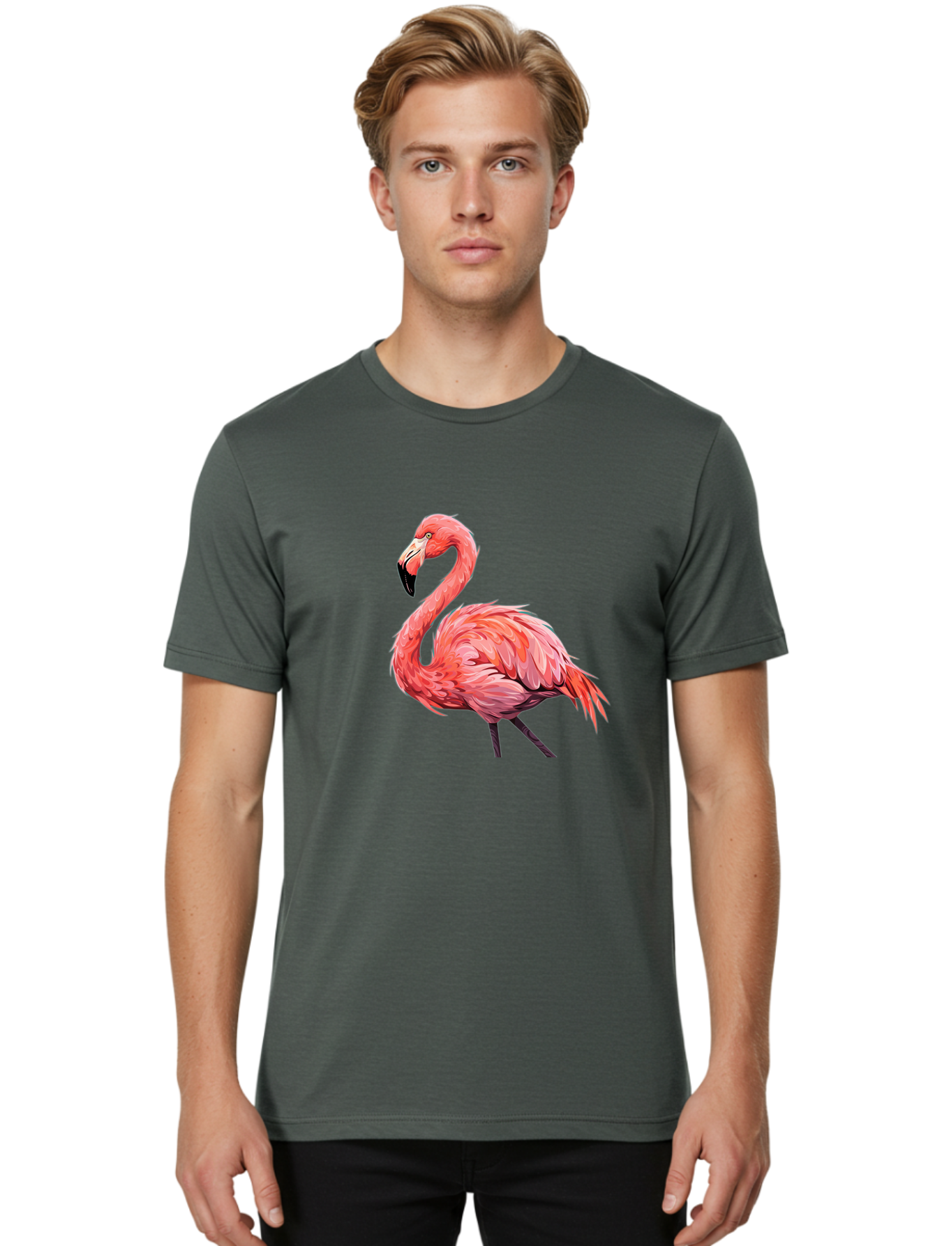 Flamingo-15 Men'S Graphic Tee, 100% Cotton, Comfortable Casual Summer Wear, Machine Washable, Vintage Camera, Old Camera, Antique Camera, Black Camera, Classic Photography, Photography Equipment, Nostalgic Device, Film Camera, Camera Art Bak579