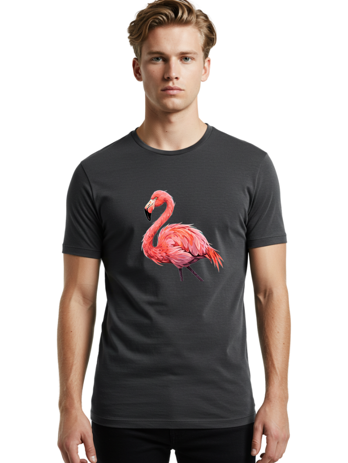 Flamingo-15 Men'S Graphic Tee, 100% Cotton, Comfortable Casual Summer Wear, Machine Washable, Vintage Camera, Old Camera, Antique Camera, Black Camera, Classic Photography, Photography Equipment, Nostalgic Device, Film Camera, Camera Art Bak579
