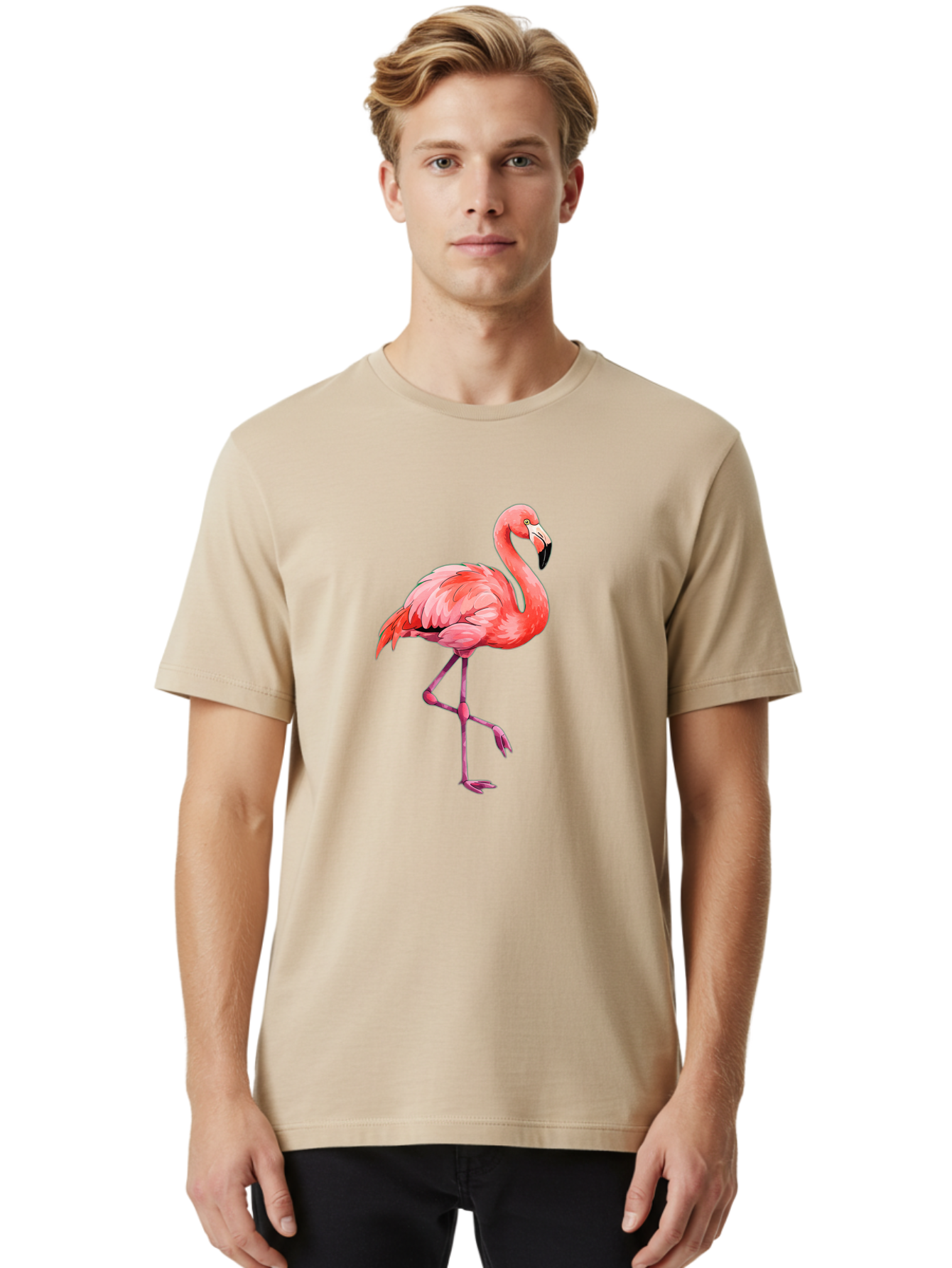 Flamingo-17 Men'S Graphic Tee, 100% Cotton, Comfortable Casual Summer Wear, Machine Washable, Vintage Camera, Old Camera, Antique Camera, Black Camera, Classic Photography, Photography Equipment, Nostalgic Device, Film Camera, Camera Art Bak581