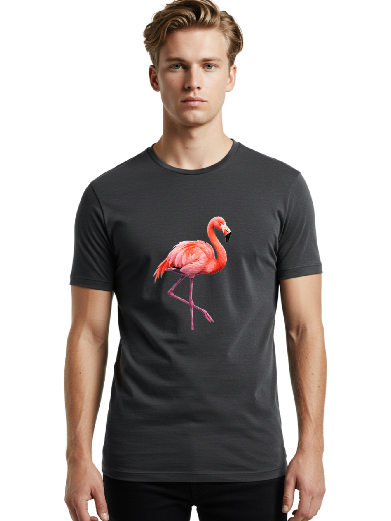 Flamingo-18 Men'S Graphic Tee, 100% Cotton, Comfortable Casual Summer Wear, Machine Washable, Vintage Camera, Old Camera, Antique Camera, Black Camera, Classic Photography, Photography Equipment, Nostalgic Device, Film Camera, Camera Art Bak582