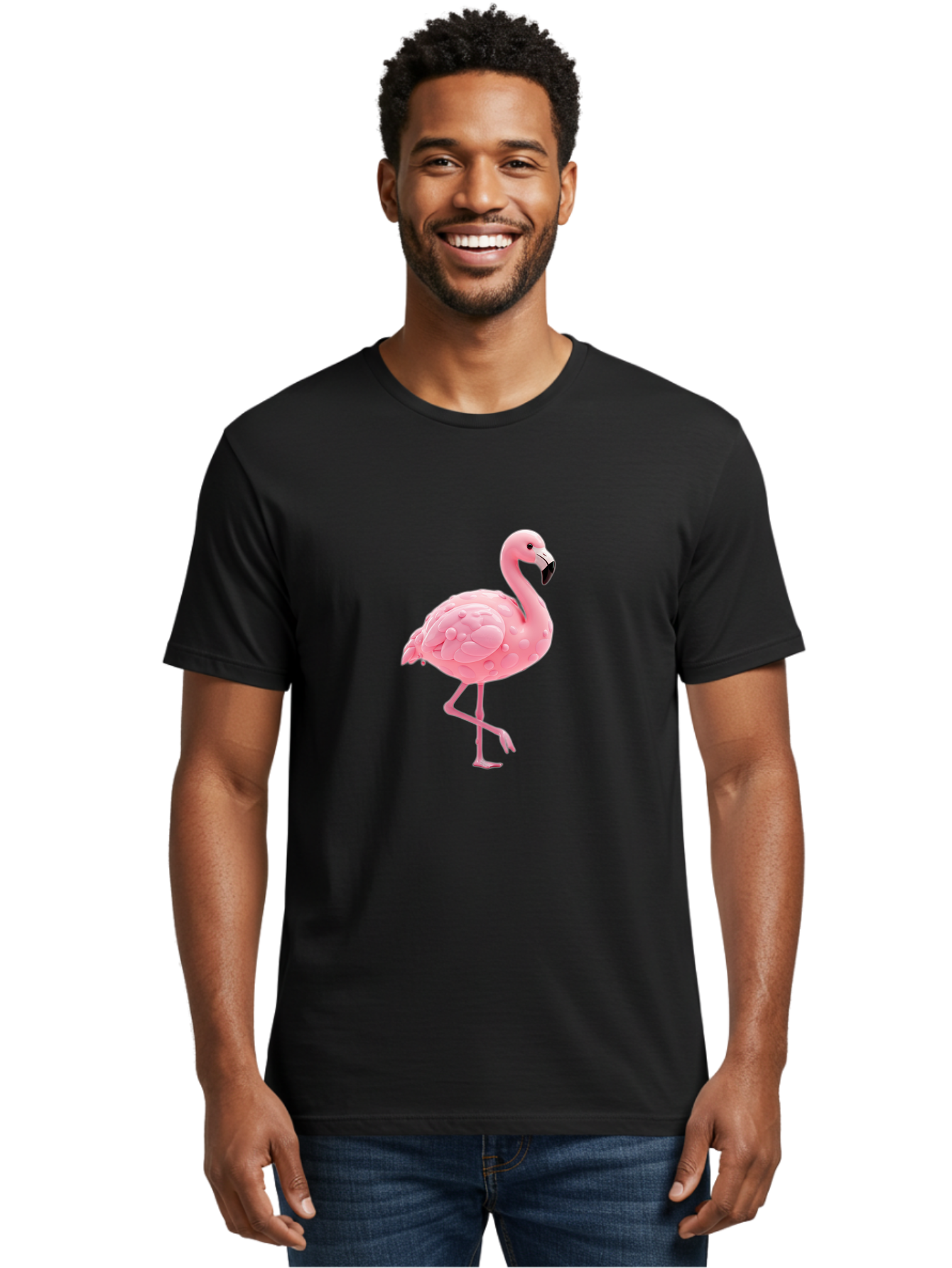 Flamingo-3 Men'S Graphic Tee, 100% Cotton, Comfortable Casual Summer Wear, Machine Washable, Vintage Camera, Old Camera, Antique Camera, Black Camera, Classic Photography, Photography Equipment, Nostalgic Device, Film Camera, Camera Art Bak586