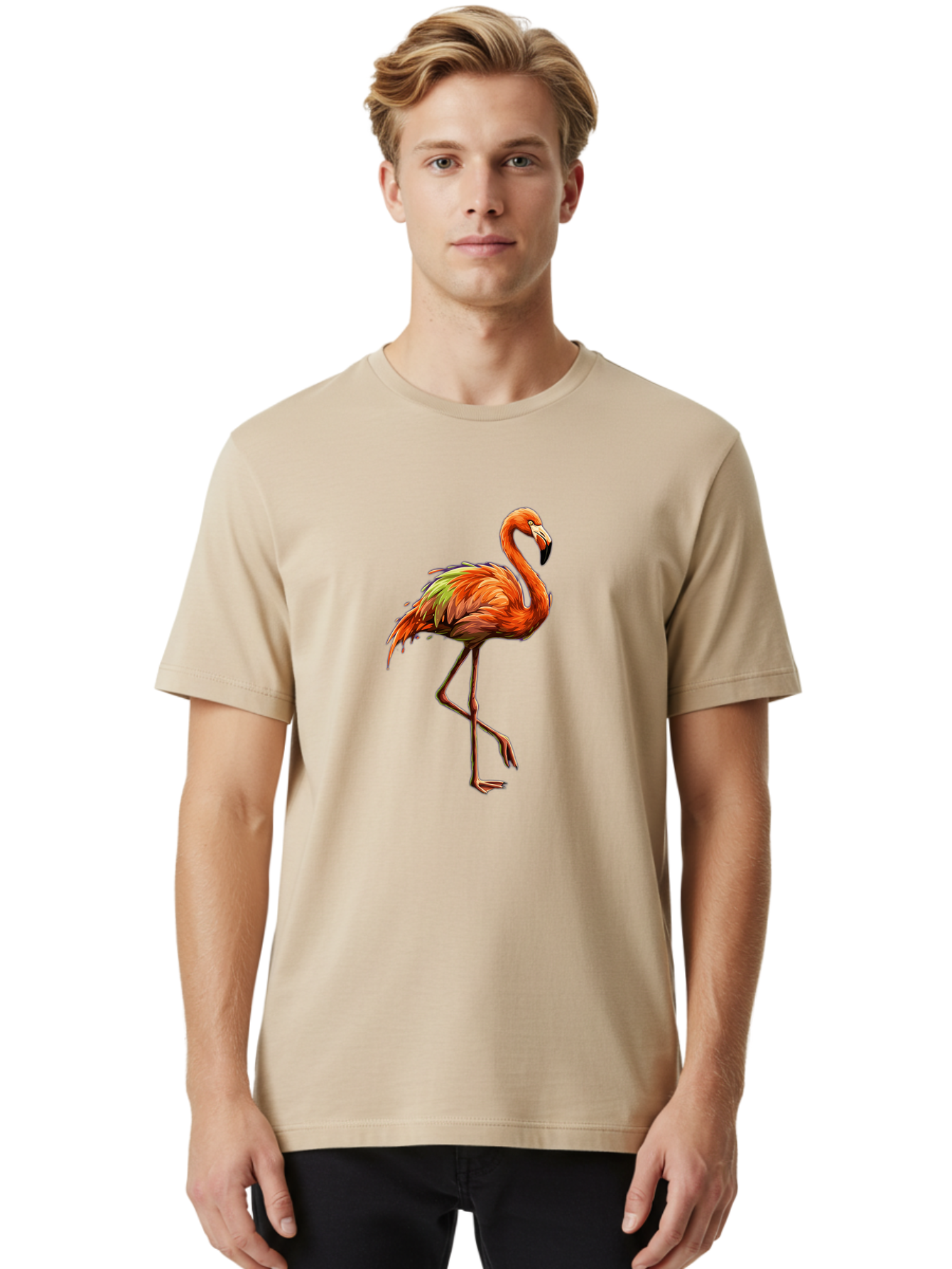 Flamingo-6 Men'S Graphic Tee, 100% Cotton, Comfortable Casual Summer Wear, Machine Washable, Vintage Camera, Old Camera, Antique Camera, Black Camera, Classic Photography, Photography Equipment, Nostalgic Device, Film Camera, Camera Art Bak589