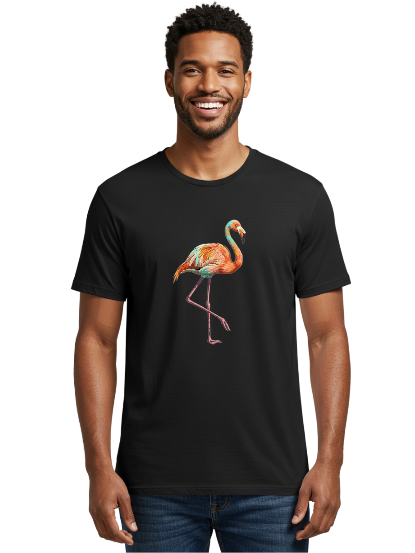 Flamingo-8 Men'S Graphic Tee, 100% Cotton, Comfortable Casual Summer Wear, Machine Washable, Vintage Camera, Old Camera, Antique Camera, Black Camera, Classic Photography, Photography Equipment, Nostalgic Device, Film Camera, Camera Art Bak591