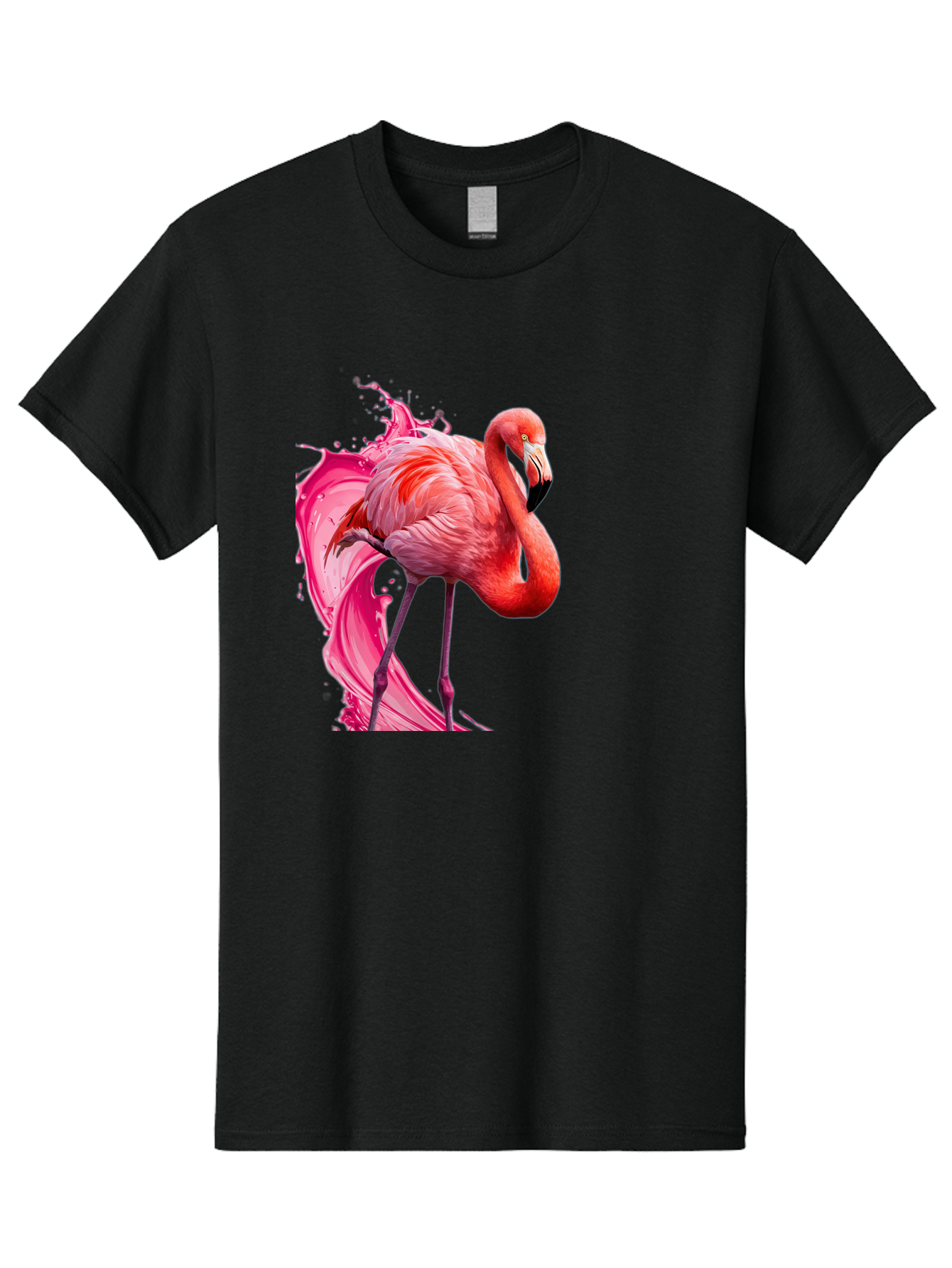 Flamingo-Splash-1 Men'S Graphic Tee, 100% Cotton, Comfortable Casual Summer Wear, Machine Washable, Vintage Camera, Old Camera, Antique Camera, Black Camera, Classic Photography, Photography Equipment, Nostalgic Device, Film Camera, Camera Art Bak598
