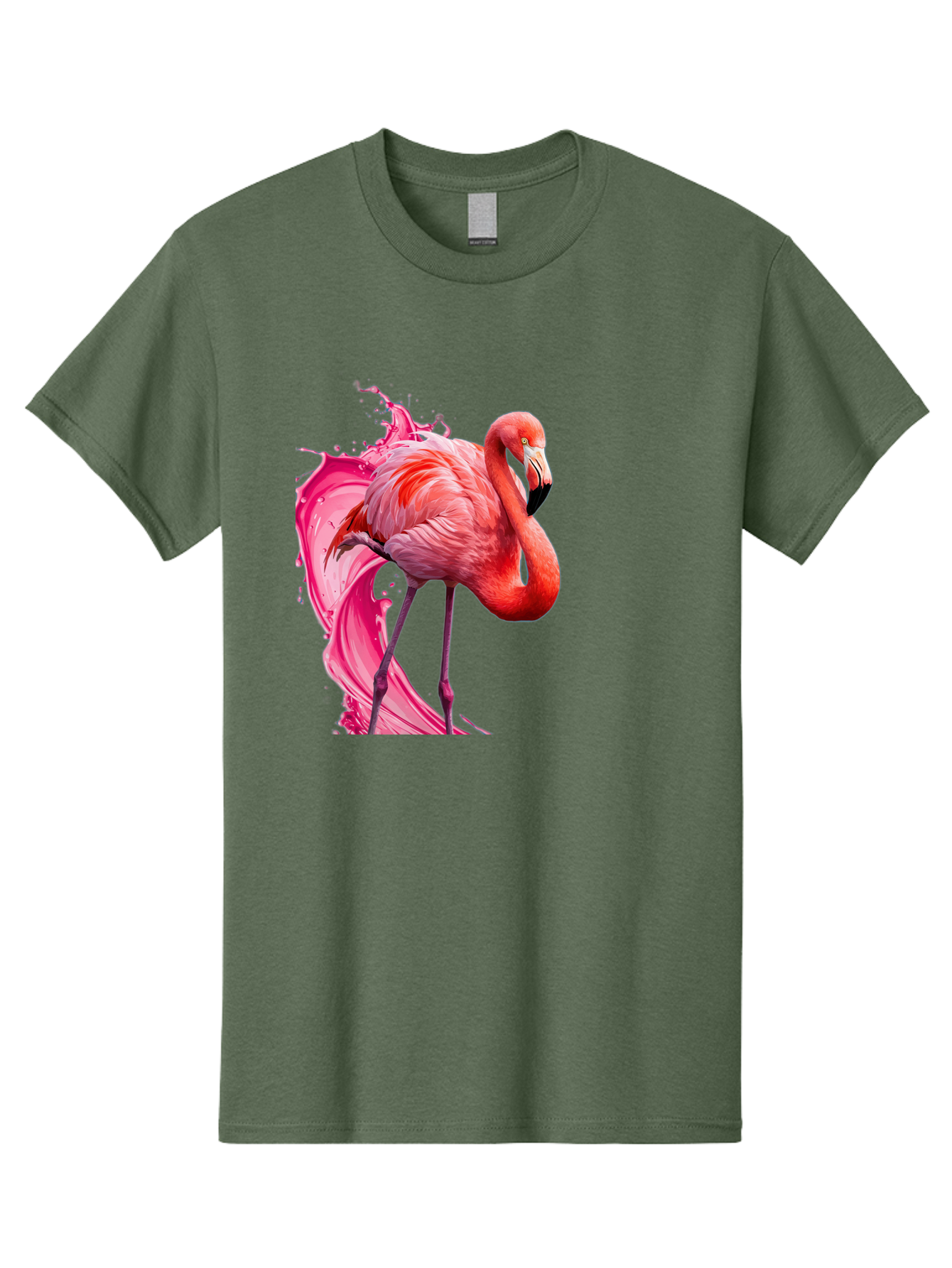 Flamingo-Splash-1 Men'S Graphic Tee, 100% Cotton, Comfortable Casual Summer Wear, Machine Washable, Vintage Camera, Old Camera, Antique Camera, Black Camera, Classic Photography, Photography Equipment, Nostalgic Device, Film Camera, Camera Art Bak598