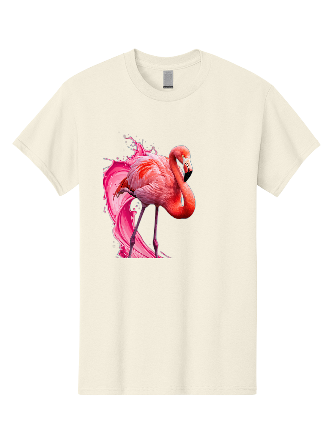 Flamingo-Splash-1 Men'S Graphic Tee, 100% Cotton, Comfortable Casual Summer Wear, Machine Washable, Vintage Camera, Old Camera, Antique Camera, Black Camera, Classic Photography, Photography Equipment, Nostalgic Device, Film Camera, Camera Art Bak598