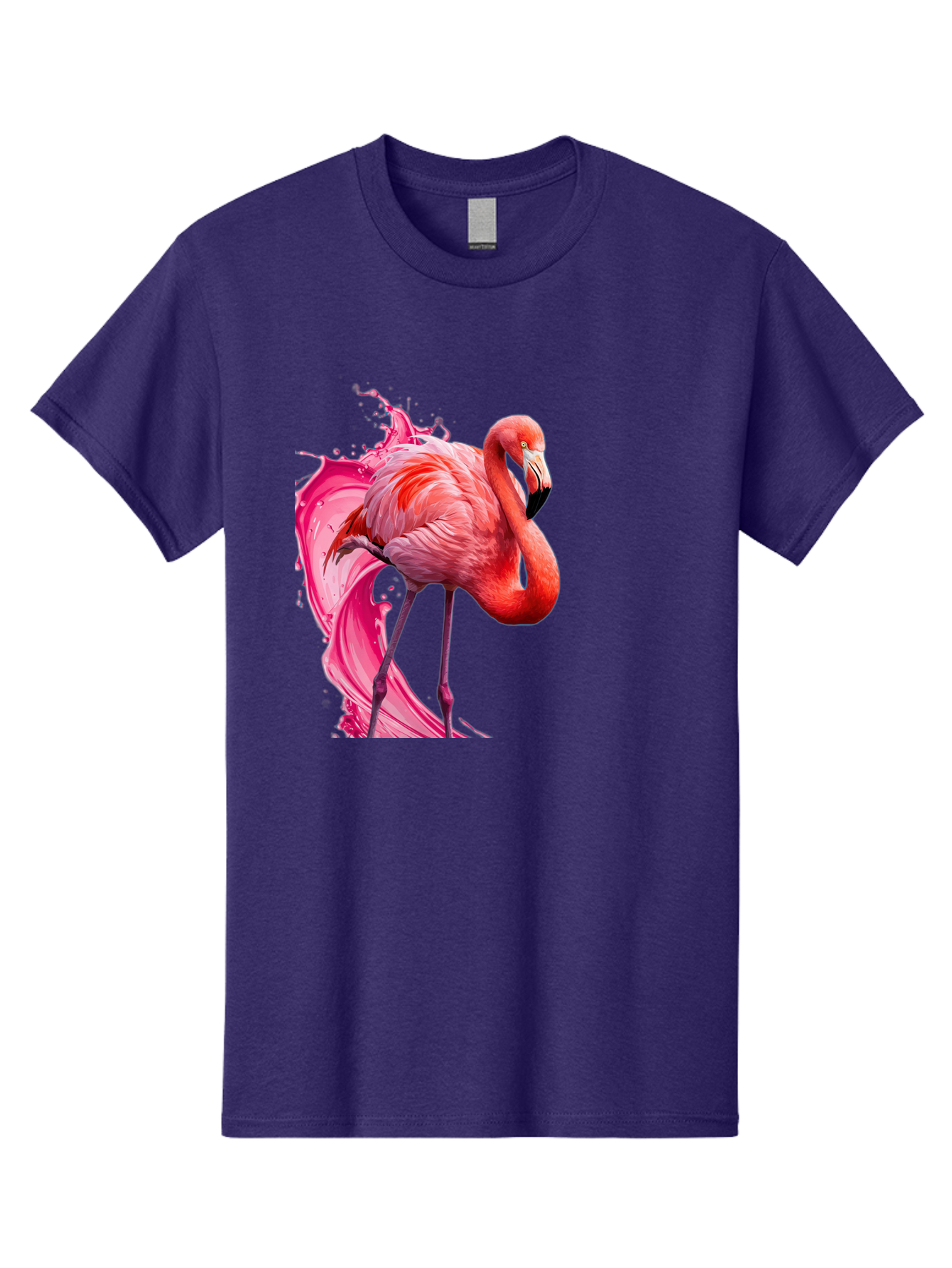 Flamingo-Splash-1 Men'S Graphic Tee, 100% Cotton, Comfortable Casual Summer Wear, Machine Washable, Vintage Camera, Old Camera, Antique Camera, Black Camera, Classic Photography, Photography Equipment, Nostalgic Device, Film Camera, Camera Art Bak598