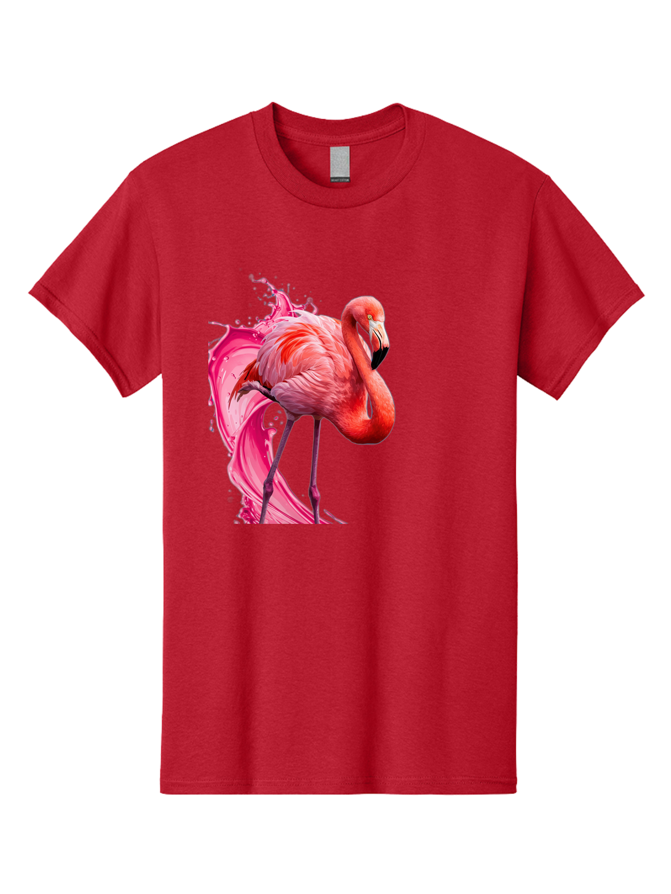 Flamingo-Splash-1 Men'S Graphic Tee, 100% Cotton, Comfortable Casual Summer Wear, Machine Washable, Vintage Camera, Old Camera, Antique Camera, Black Camera, Classic Photography, Photography Equipment, Nostalgic Device, Film Camera, Camera Art Bak598