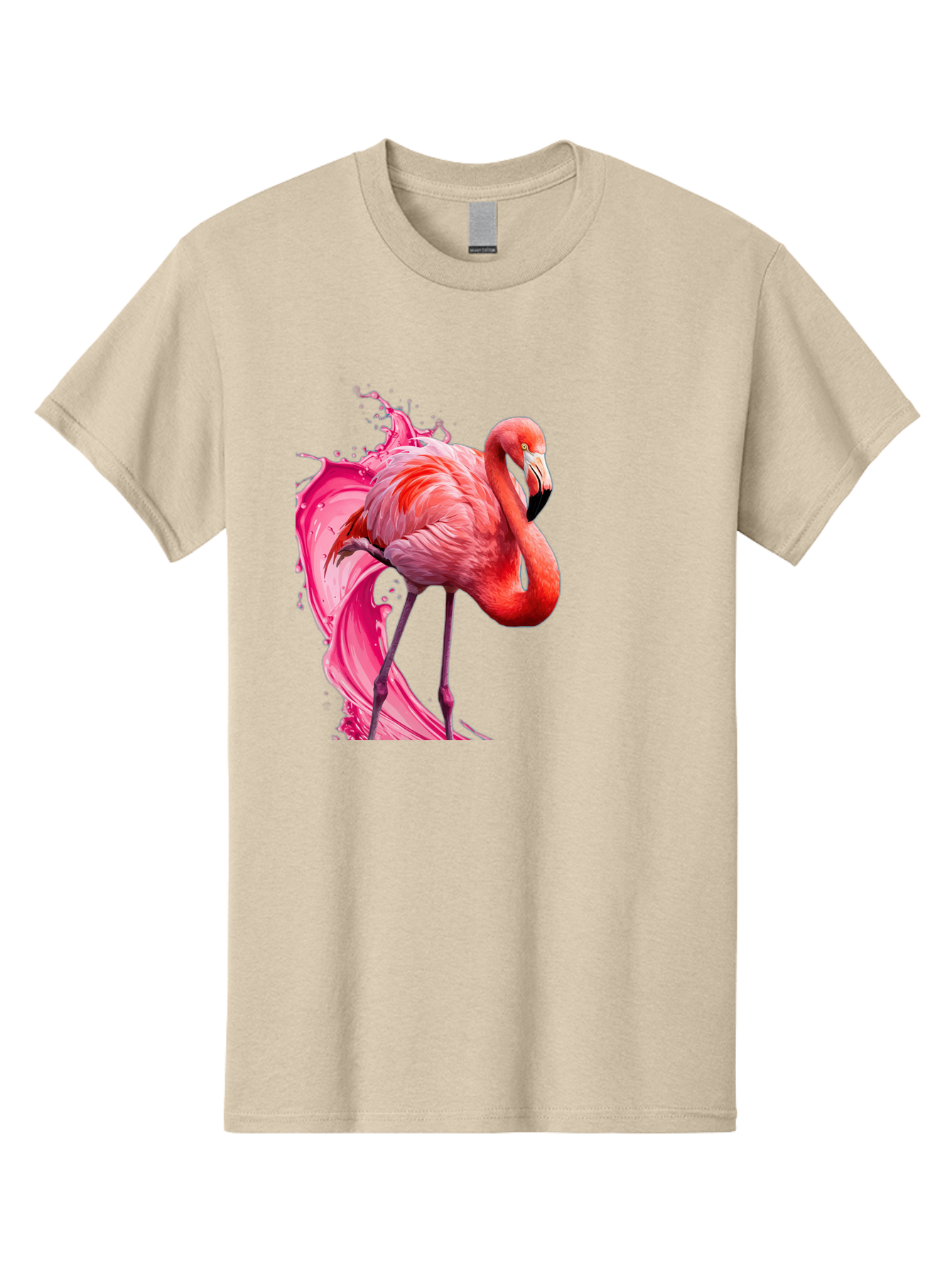 Flamingo-Splash-1 Men'S Graphic Tee, 100% Cotton, Comfortable Casual Summer Wear, Machine Washable, Vintage Camera, Old Camera, Antique Camera, Black Camera, Classic Photography, Photography Equipment, Nostalgic Device, Film Camera, Camera Art Bak598