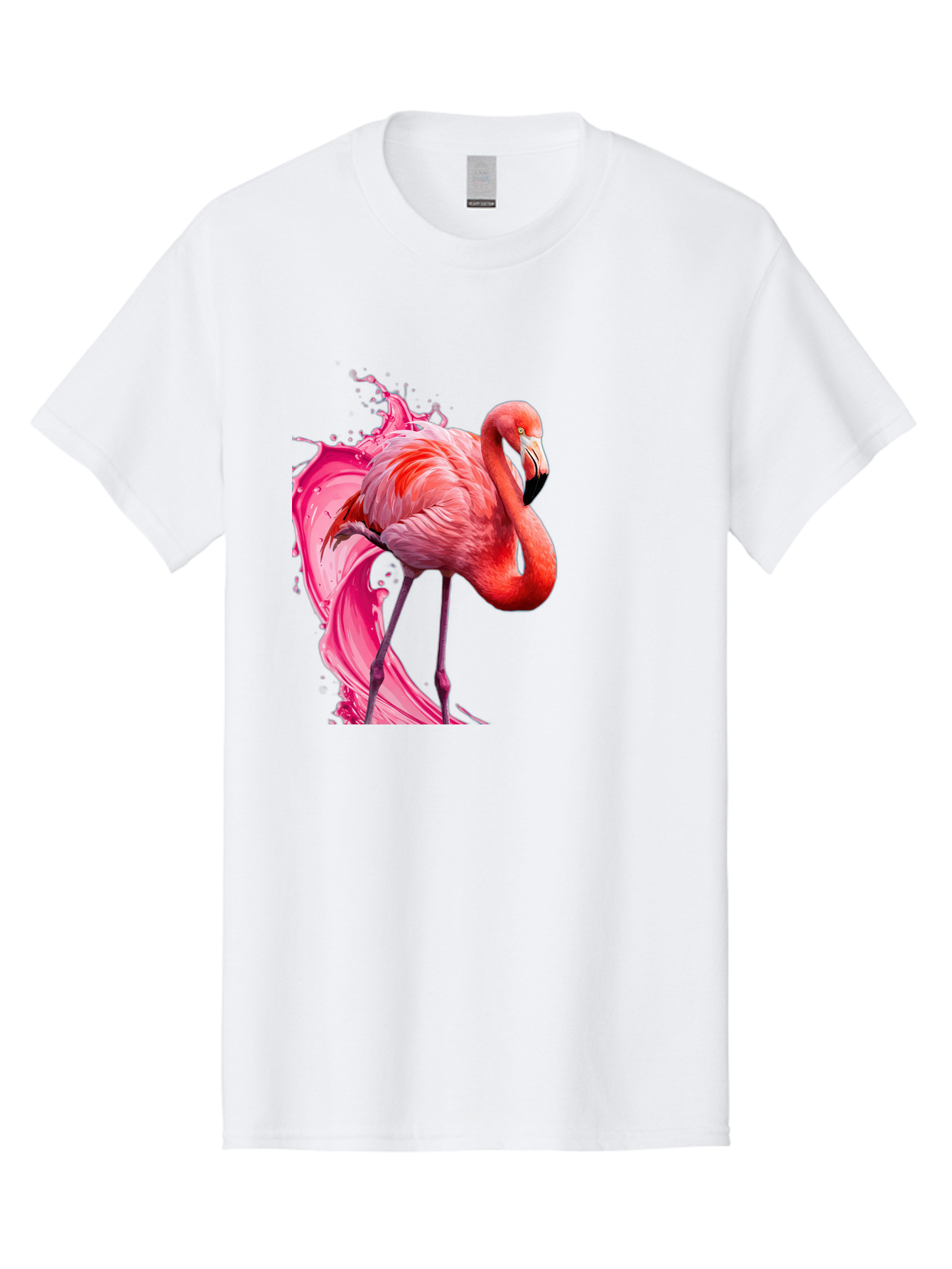 Flamingo-Splash-1 Men'S Graphic Tee, 100% Cotton, Comfortable Casual Summer Wear, Machine Washable, Vintage Camera, Old Camera, Antique Camera, Black Camera, Classic Photography, Photography Equipment, Nostalgic Device, Film Camera, Camera Art Bak598