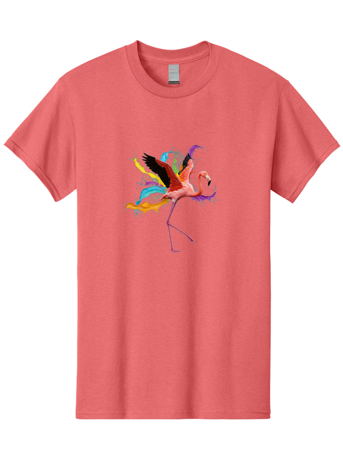 Flamingo-Splash Men'S Graphic Tee, 100% Cotton, Comfortable Casual Summer Wear, Machine Washable, Vintage Camera, Old Camera, Antique Camera, Black Camera, Classic Photography, Photography Equipment, Nostalgic Device, Film Camera, Camera Art Bak599