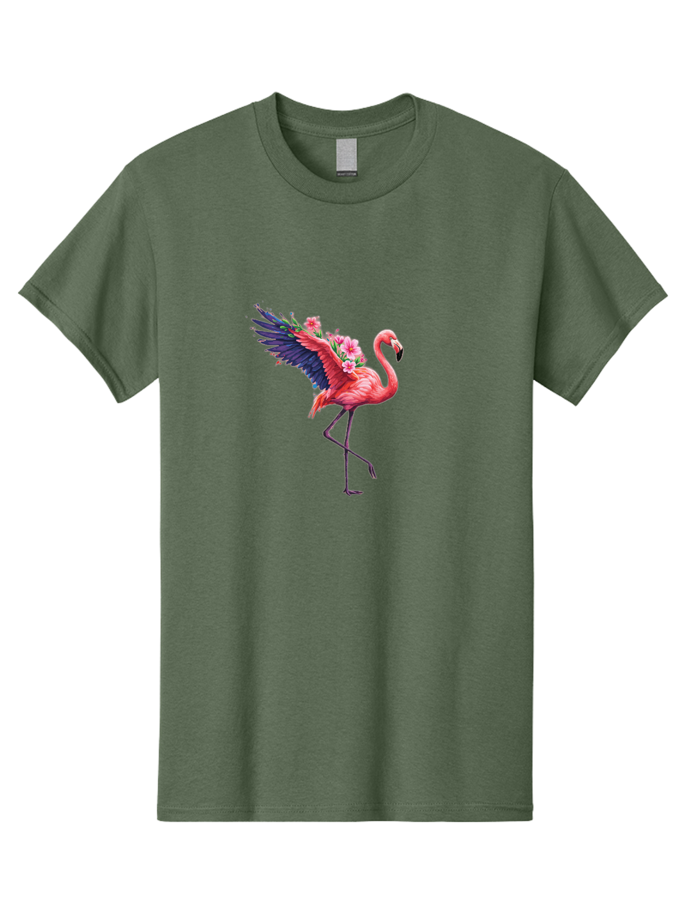 Flamingo-With-Flowers-1 Men'S Graphic Tee, 100% Cotton, Comfortable Casual Summer Wear, Machine Washable, Vintage Camera, Old Camera, Antique Camera, Black Camera, Classic Photography, Photography Equipment, Nostalgic Device, Film Camera, Bak600