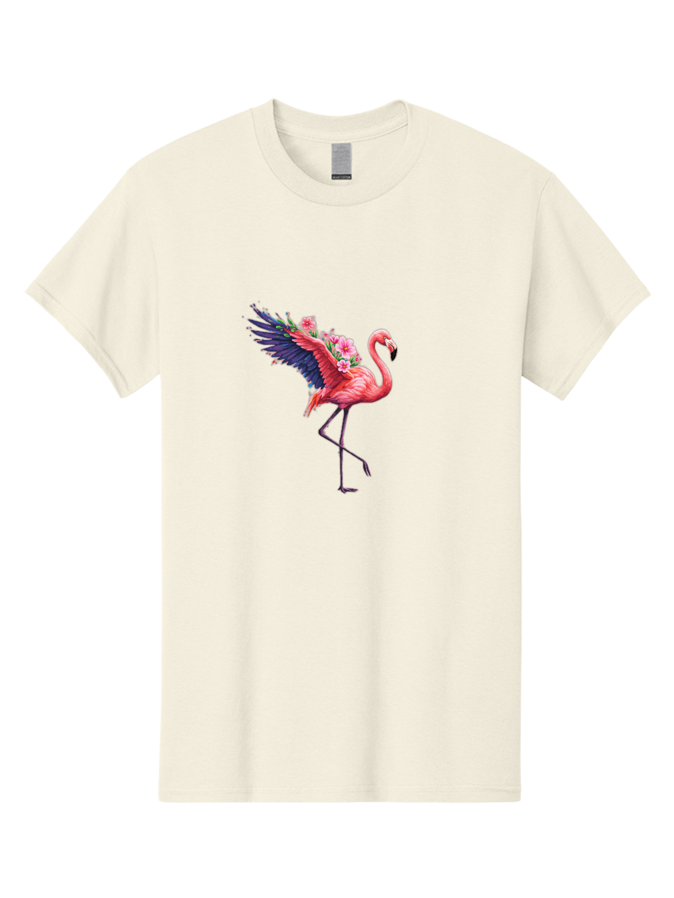 Flamingo-With-Flowers-1 Men'S Graphic Tee, 100% Cotton, Comfortable Casual Summer Wear, Machine Washable, Vintage Camera, Old Camera, Antique Camera, Black Camera, Classic Photography, Photography Equipment, Nostalgic Device, Film Camera, Bak600