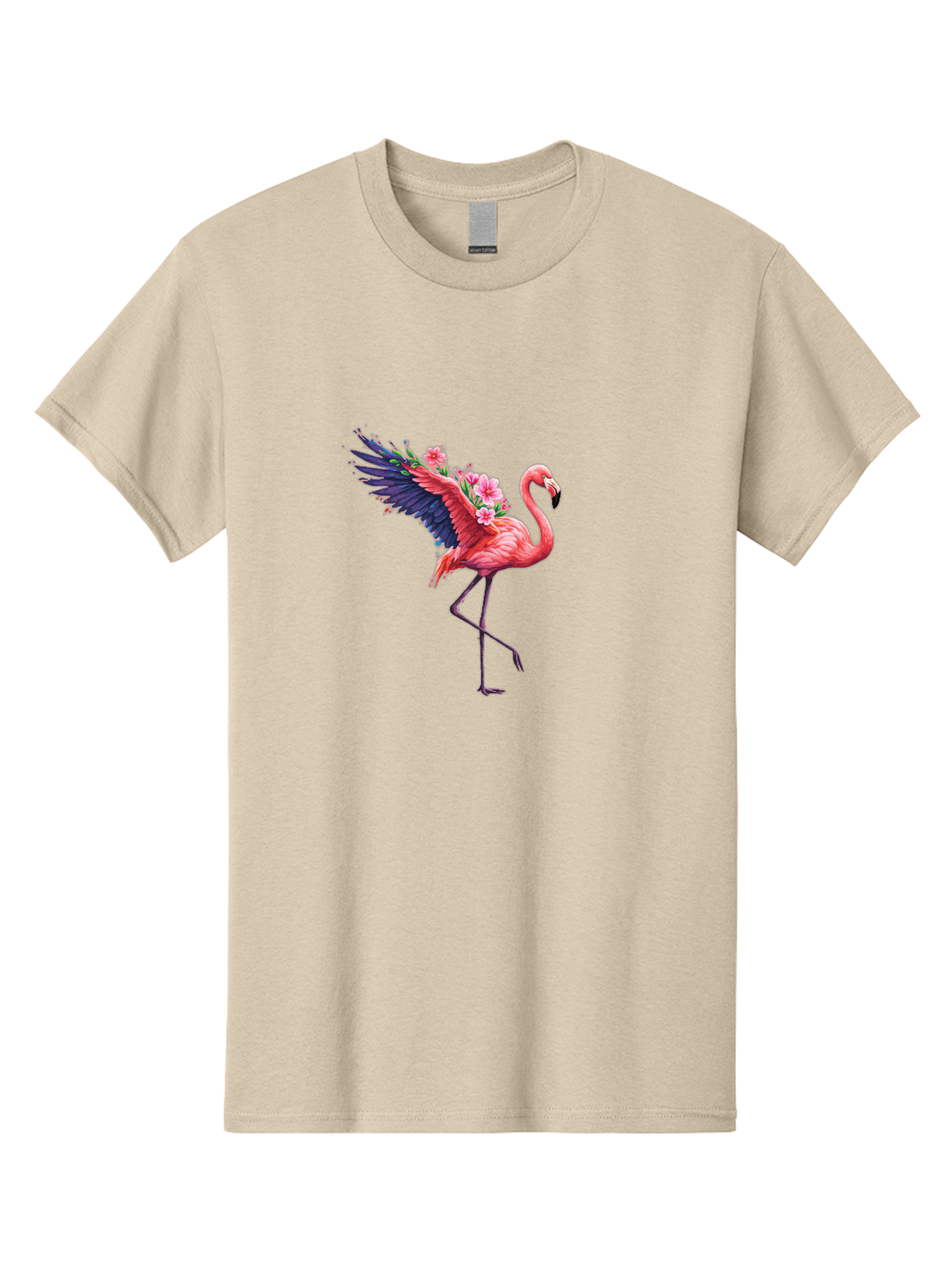 Flamingo-With-Flowers-1 Men'S Graphic Tee, 100% Cotton, Comfortable Casual Summer Wear, Machine Washable, Vintage Camera, Old Camera, Antique Camera, Black Camera, Classic Photography, Photography Equipment, Nostalgic Device, Film Camera, Bak600
